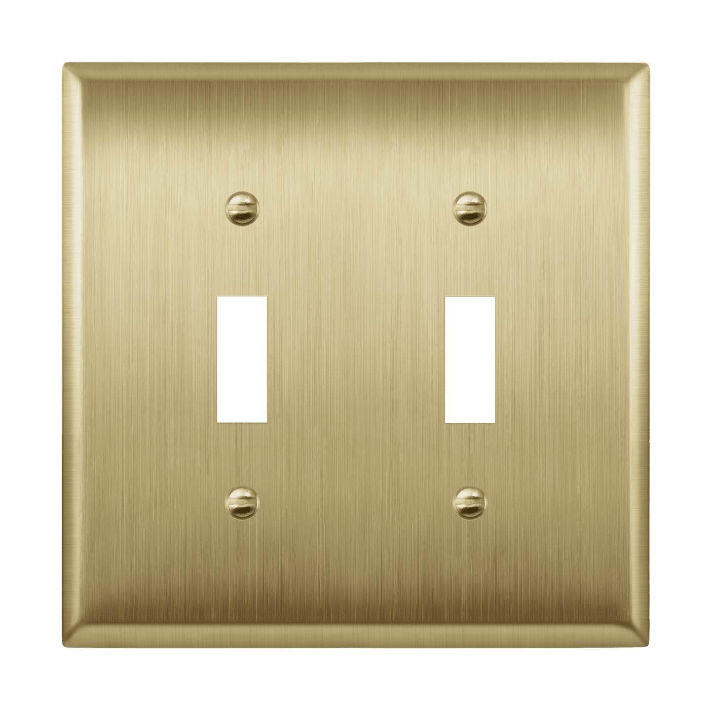 Toggle Light Switch Metal Wall Plate, Stainless Steel Switch Cover, Corrosion Resistant, 2-Gang, Mid-Size