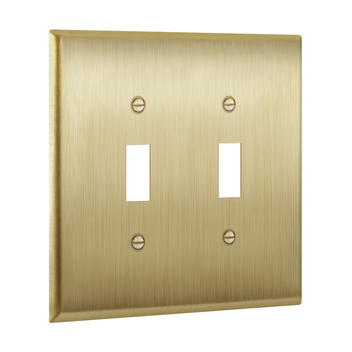 Toggle Light Switch Metal Wall Plate, Stainless Steel Switch Cover, Corrosion Resistant, 2-Gang, Mid-Size