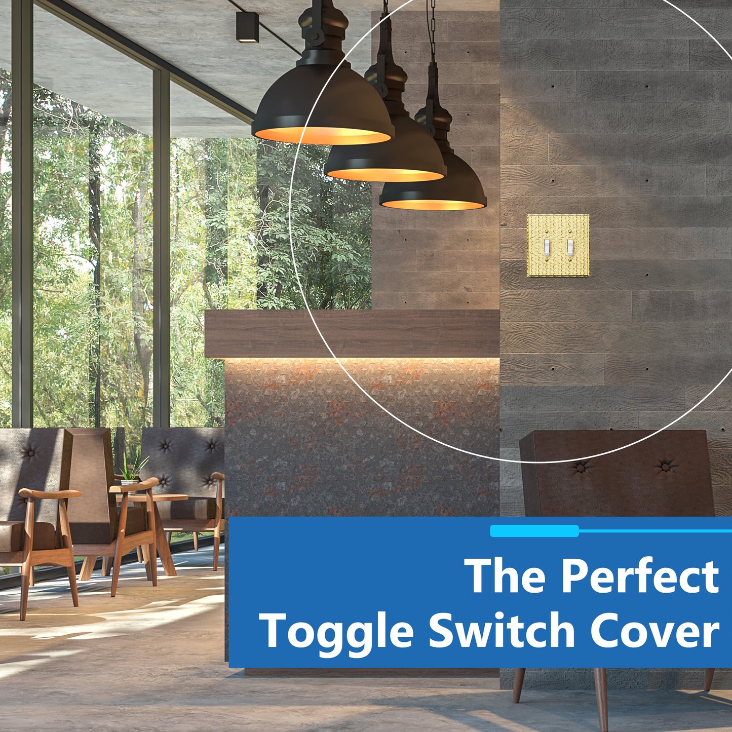 Toggle Light Switch Metal Wall Plate, Stainless Steel Switch Cover, Corrosion Resistant, 2-Gang, Mid-Size