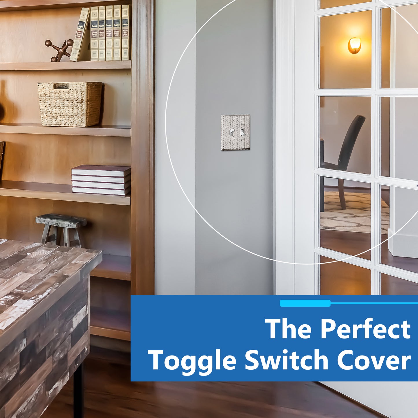 Toggle Light Switch Metal Wall Plate, Stainless Steel Switch Cover, Corrosion Resistant, 2-Gang, Mid-Size