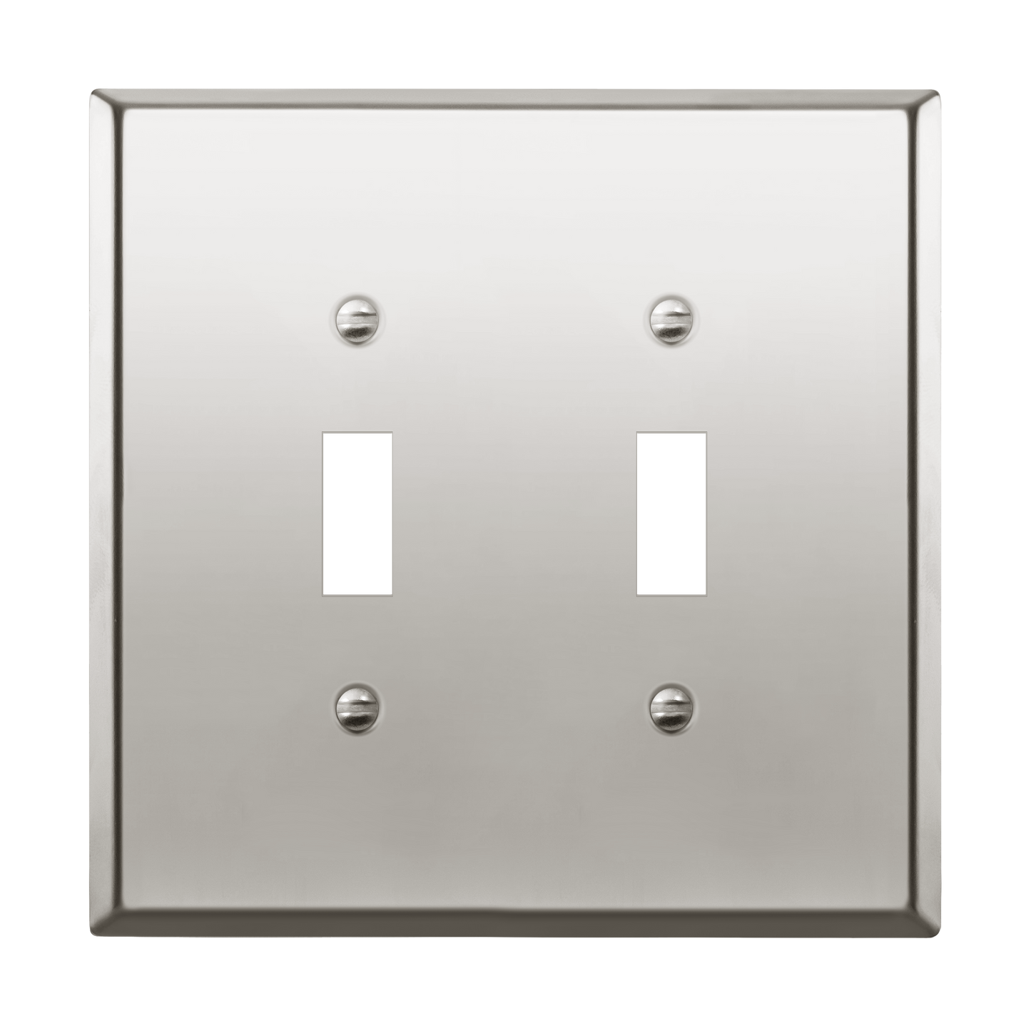 Toggle Light Switch Metal Wall Plate, Stainless Steel Switch Cover, Corrosion Resistant, 2-Gang, Mid-Size