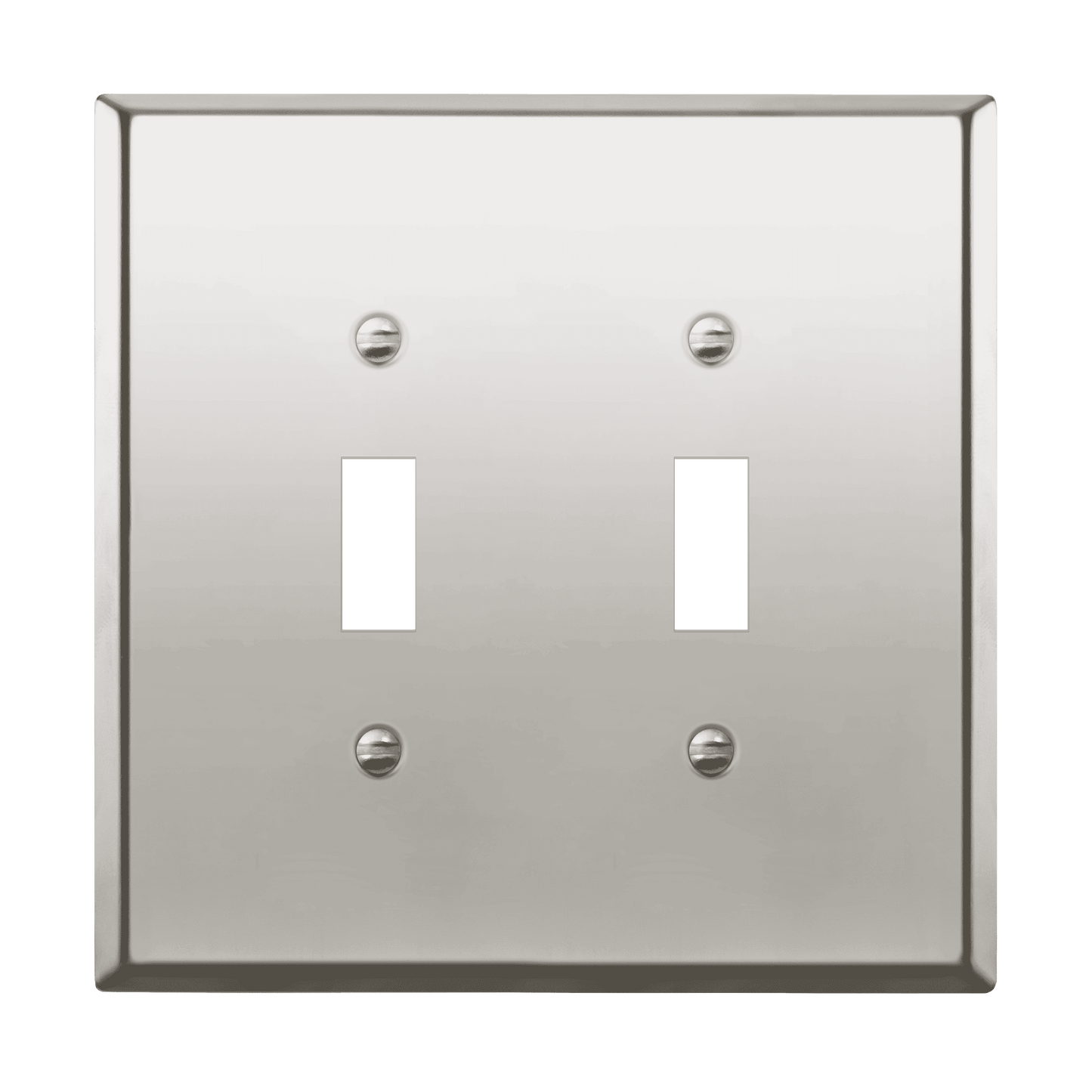 Toggle Light Switch Metal Wall Plate, Stainless Steel Switch Cover, Corrosion Resistant, 2-Gang, Mid-Size