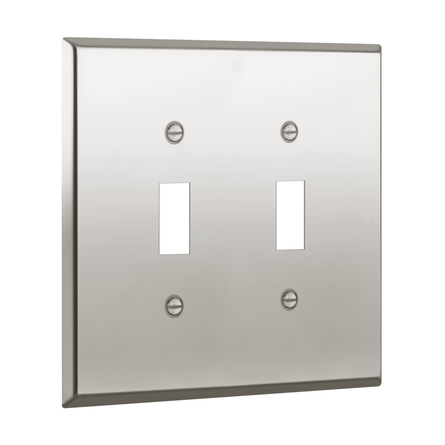 Toggle Light Switch Metal Wall Plate, Stainless Steel Switch Cover, Corrosion Resistant, 2-Gang, Mid-Size