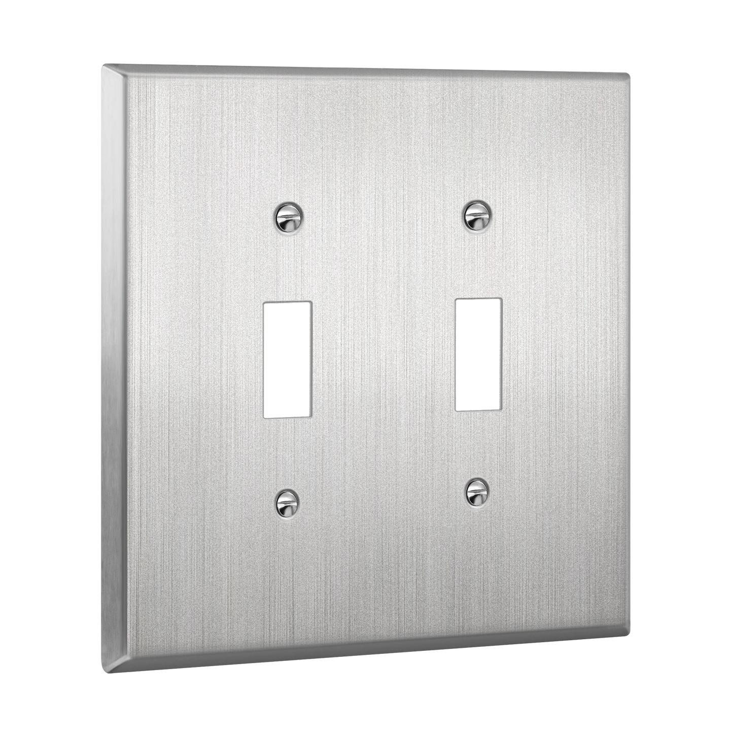 Toggle Light Switch Metal Wall Plate, Stainless Steel Switch Cover, Corrosion Resistant, 2-Gang, Mid-Size