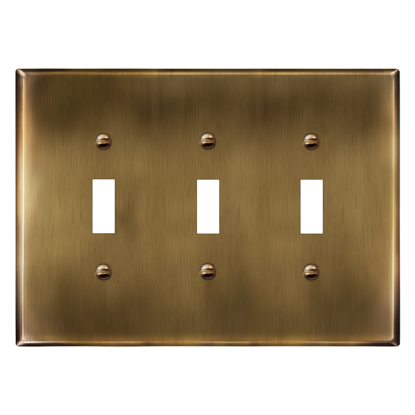 Toggle Light Switch Metal Wall Plate, Stainless Steel Switch Cover, Corrosion Resistant, 3-Gang, Mid-Size