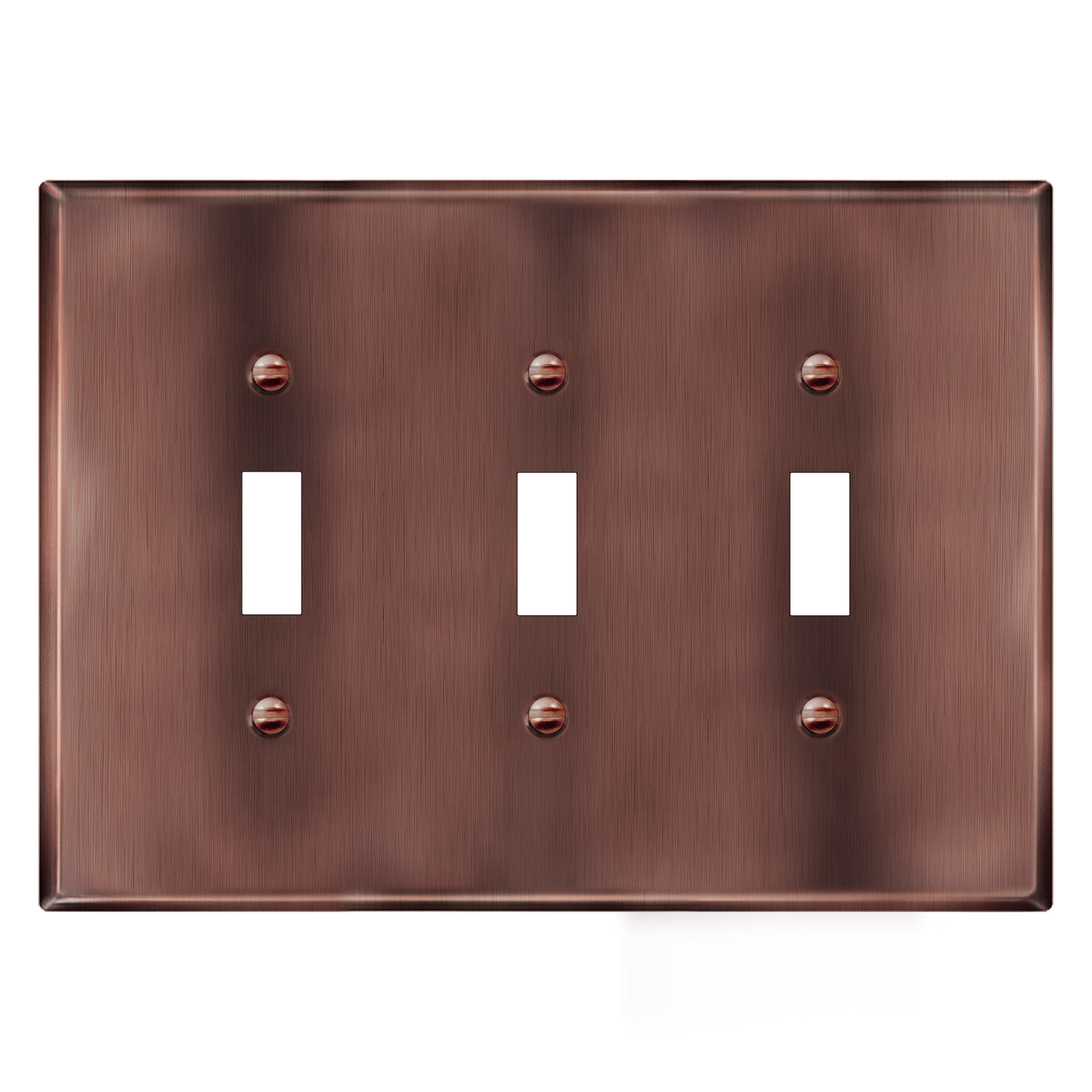 Toggle Light Switch Metal Wall Plate, Stainless Steel Switch Cover, Corrosion Resistant, 3-Gang, Mid-Size