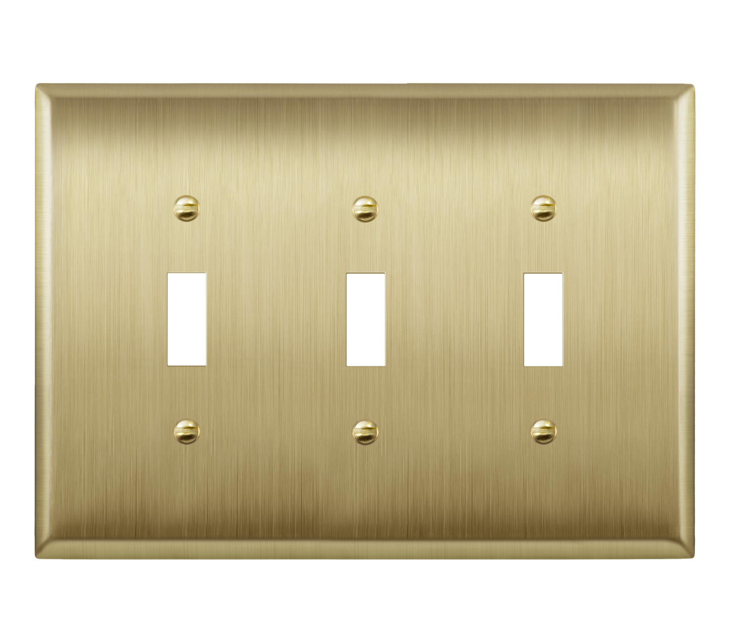 Toggle Light Switch Metal Wall Plate, Stainless Steel Switch Cover, Corrosion Resistant, 3-Gang, Mid-Size