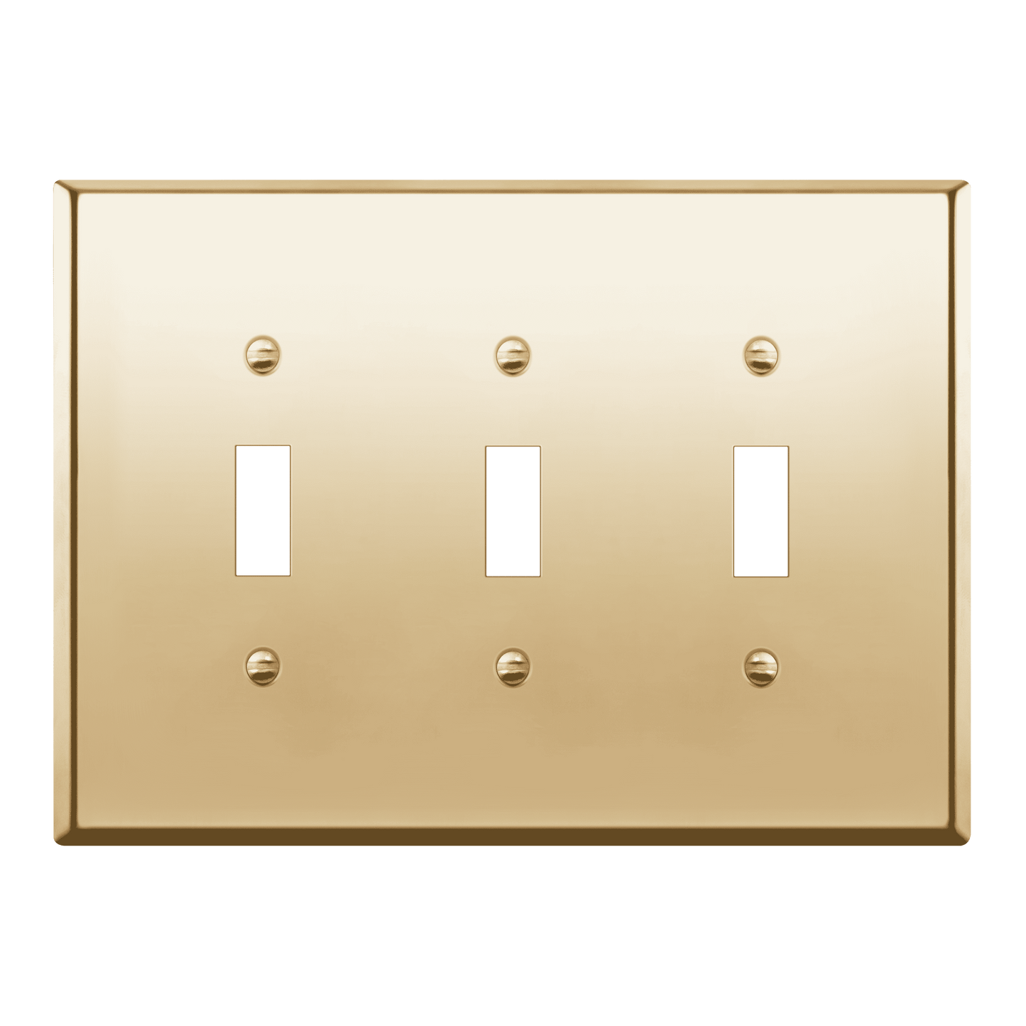 Toggle Light Switch Metal Wall Plate, Stainless Steel Switch Cover, Corrosion Resistant, 3-Gang, Mid-Size