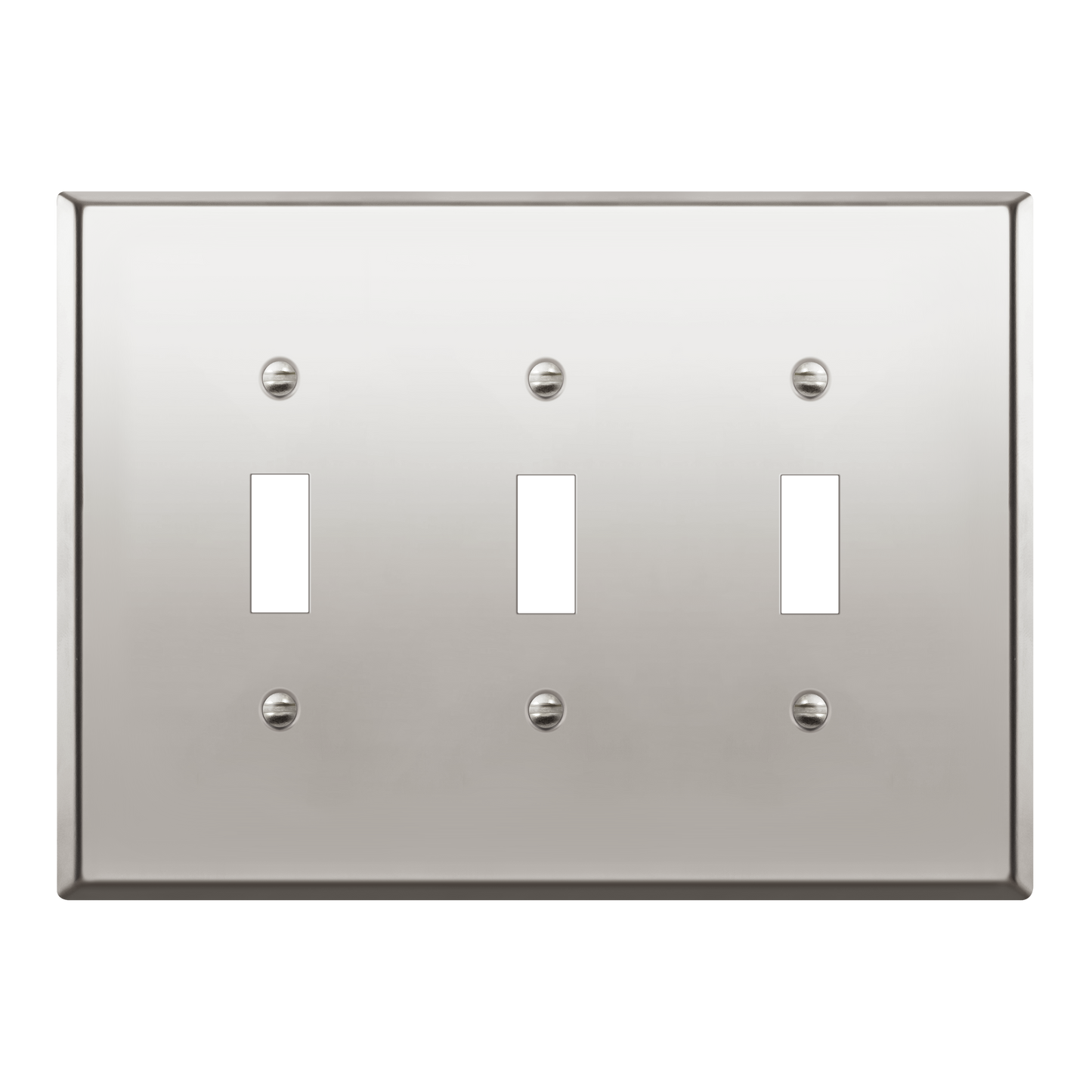 Toggle Light Switch Metal Wall Plate, Stainless Steel Switch Cover, Corrosion Resistant, 3-Gang, Mid-Size
