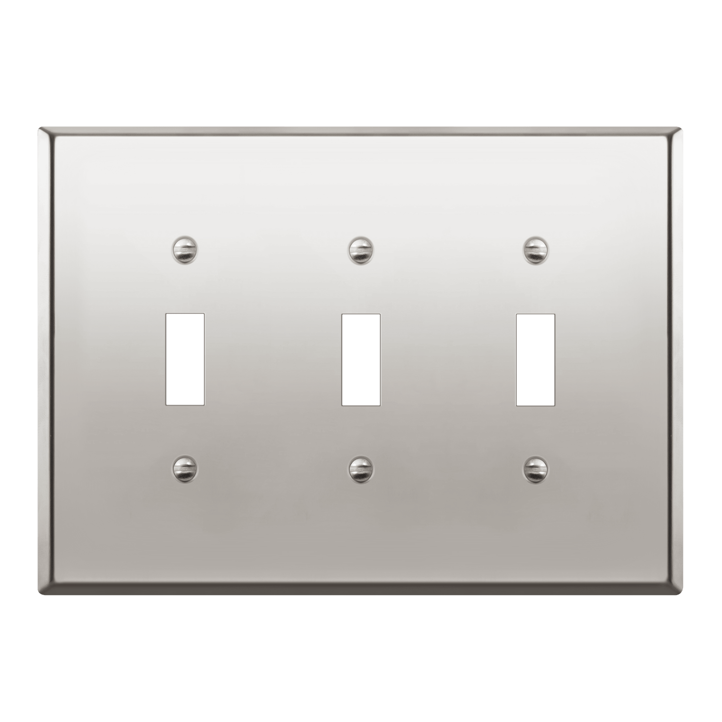 Toggle Light Switch Metal Wall Plate, Stainless Steel Switch Cover, Corrosion Resistant, 3-Gang, Mid-Size