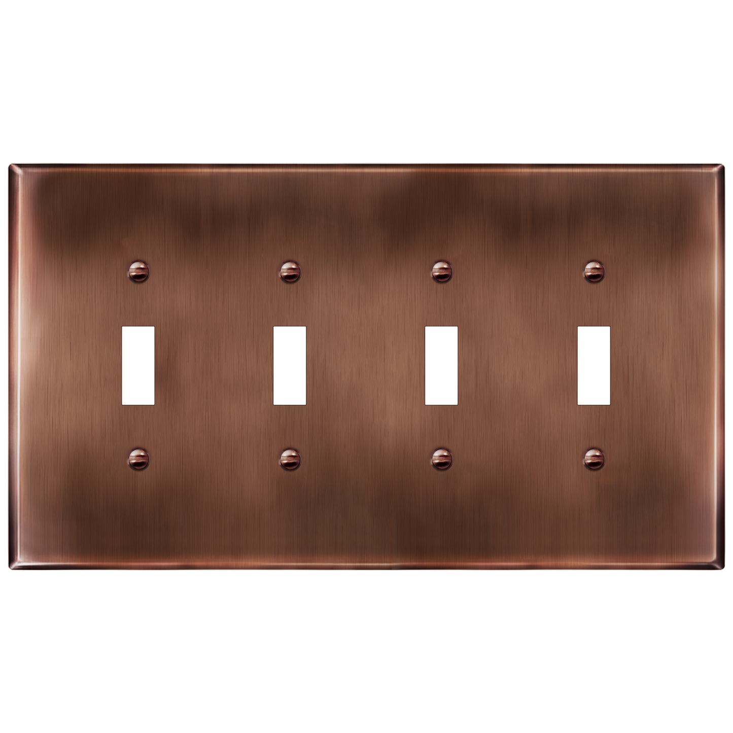 Toggle Light Switch Metal Wall Plate, Stainless Steel Switch Cover, Corrosion Resistant, 4-Gang, Mid-Size