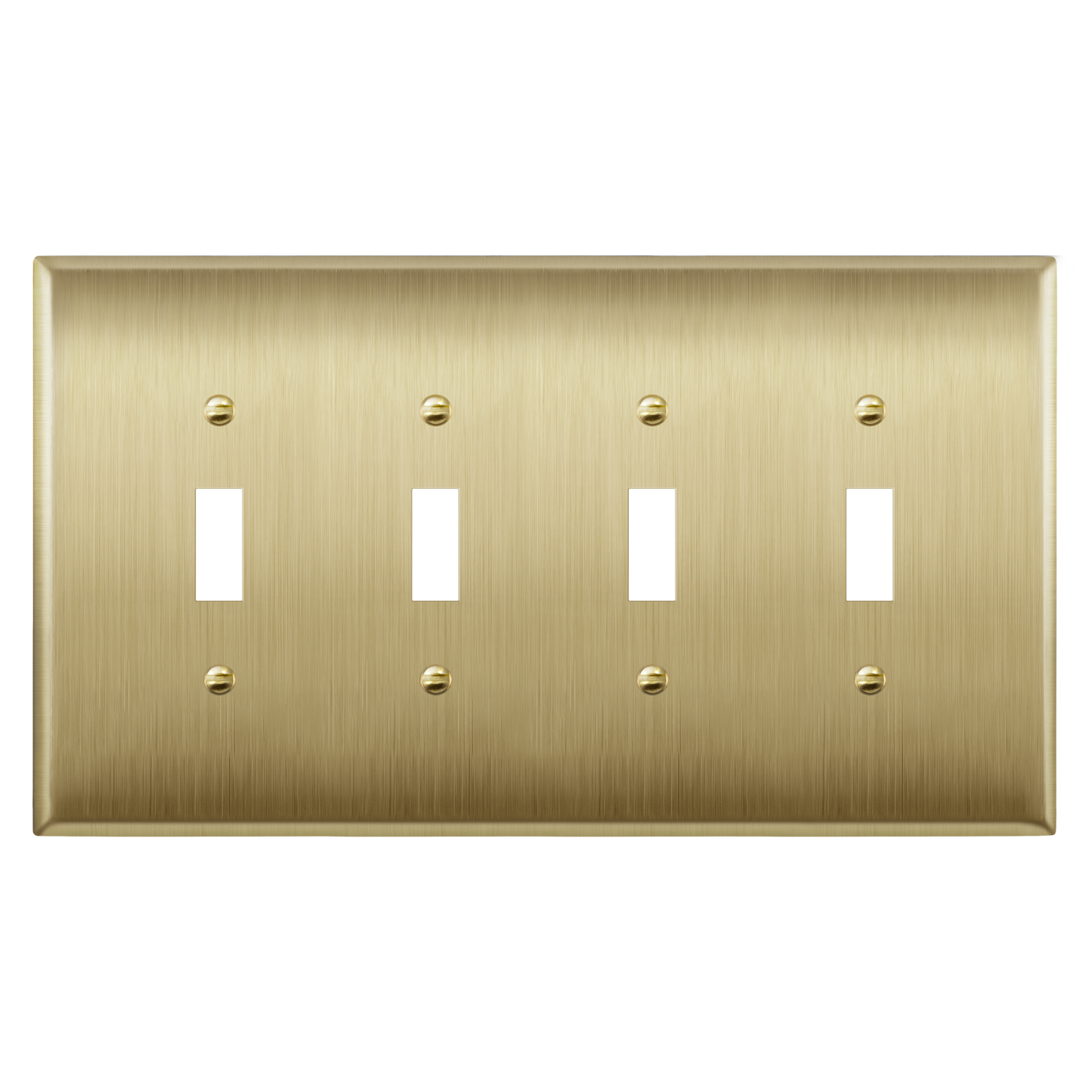 Toggle Light Switch Metal Wall Plate, Stainless Steel Switch Cover, Corrosion Resistant, 4-Gang, Mid-Size