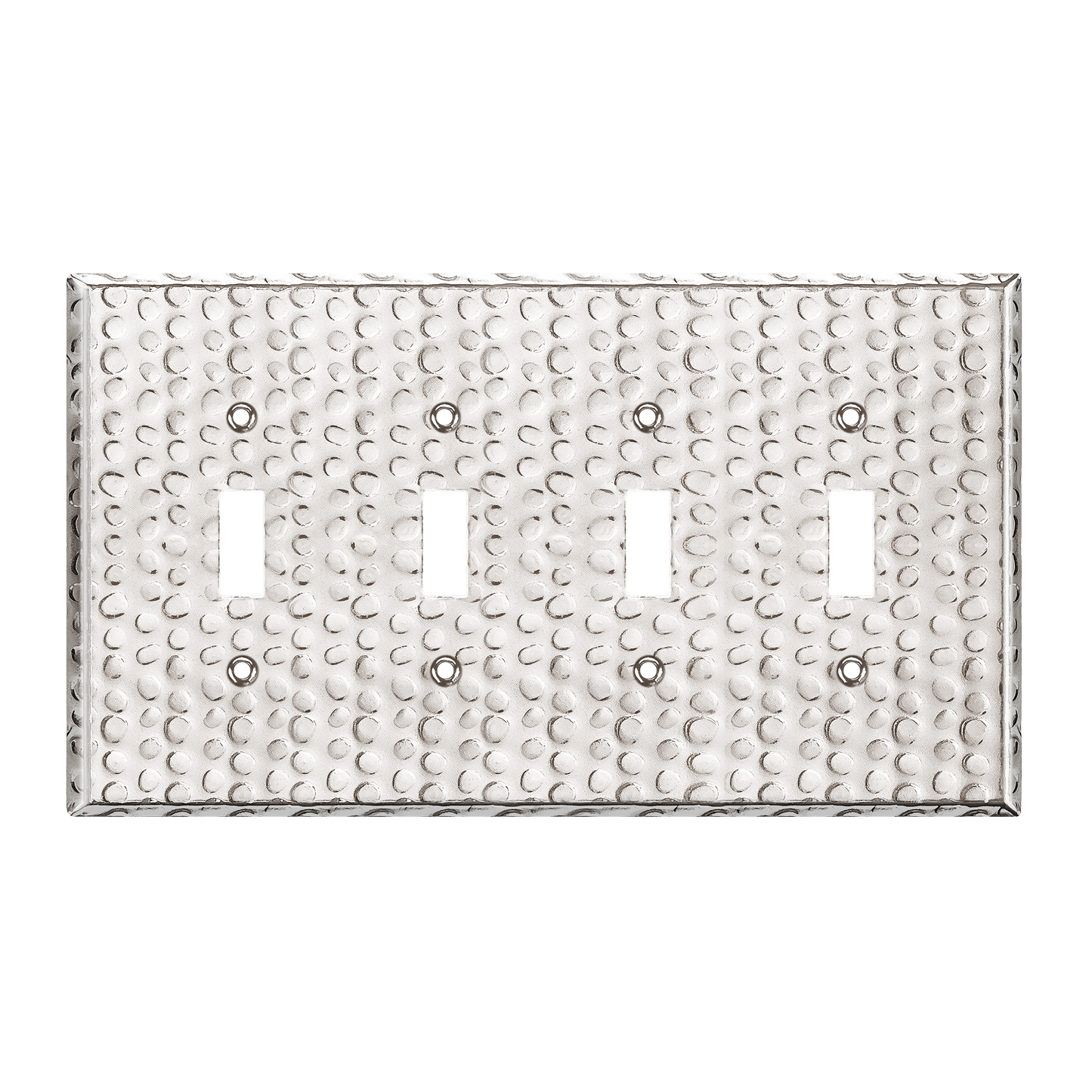 Toggle Light Switch Metal Wall Plate, Stainless Steel Switch Cover, Corrosion Resistant, 4-Gang, Mid-Size