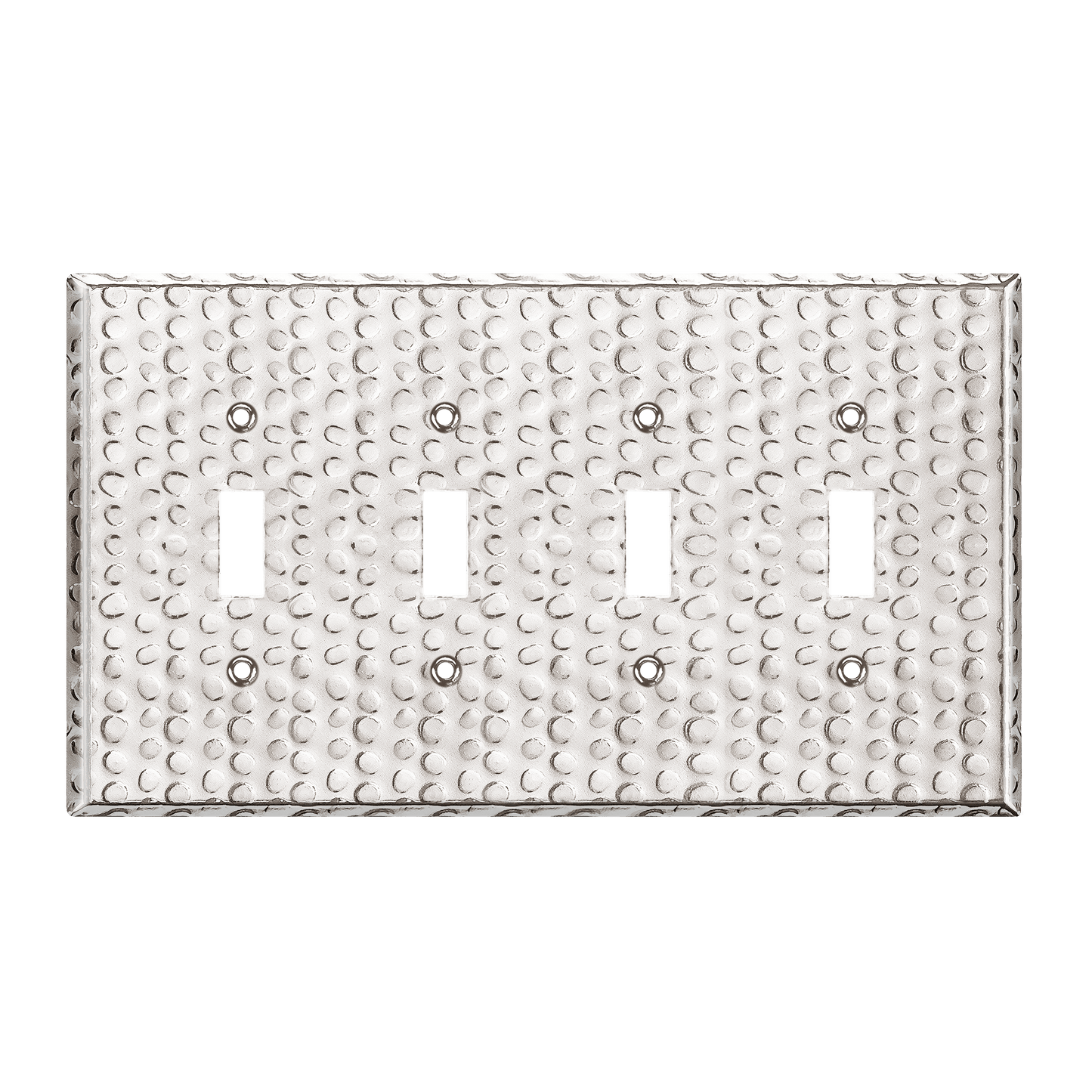 Toggle Light Switch Metal Wall Plate, Stainless Steel Switch Cover, Corrosion Resistant, 4-Gang, Mid-Size