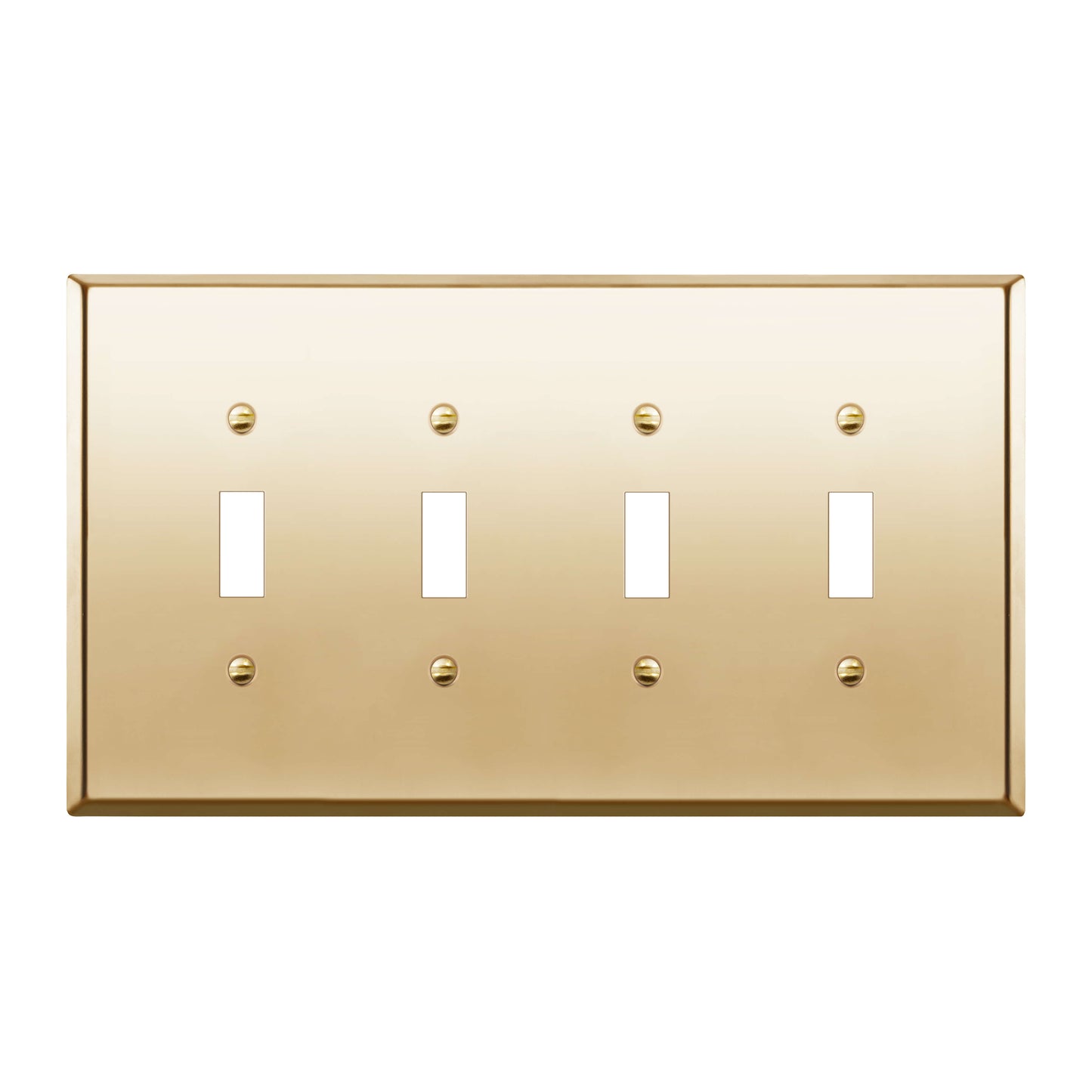 Toggle Light Switch Metal Wall Plate, Stainless Steel Switch Cover, Corrosion Resistant, 4-Gang, Mid-Size