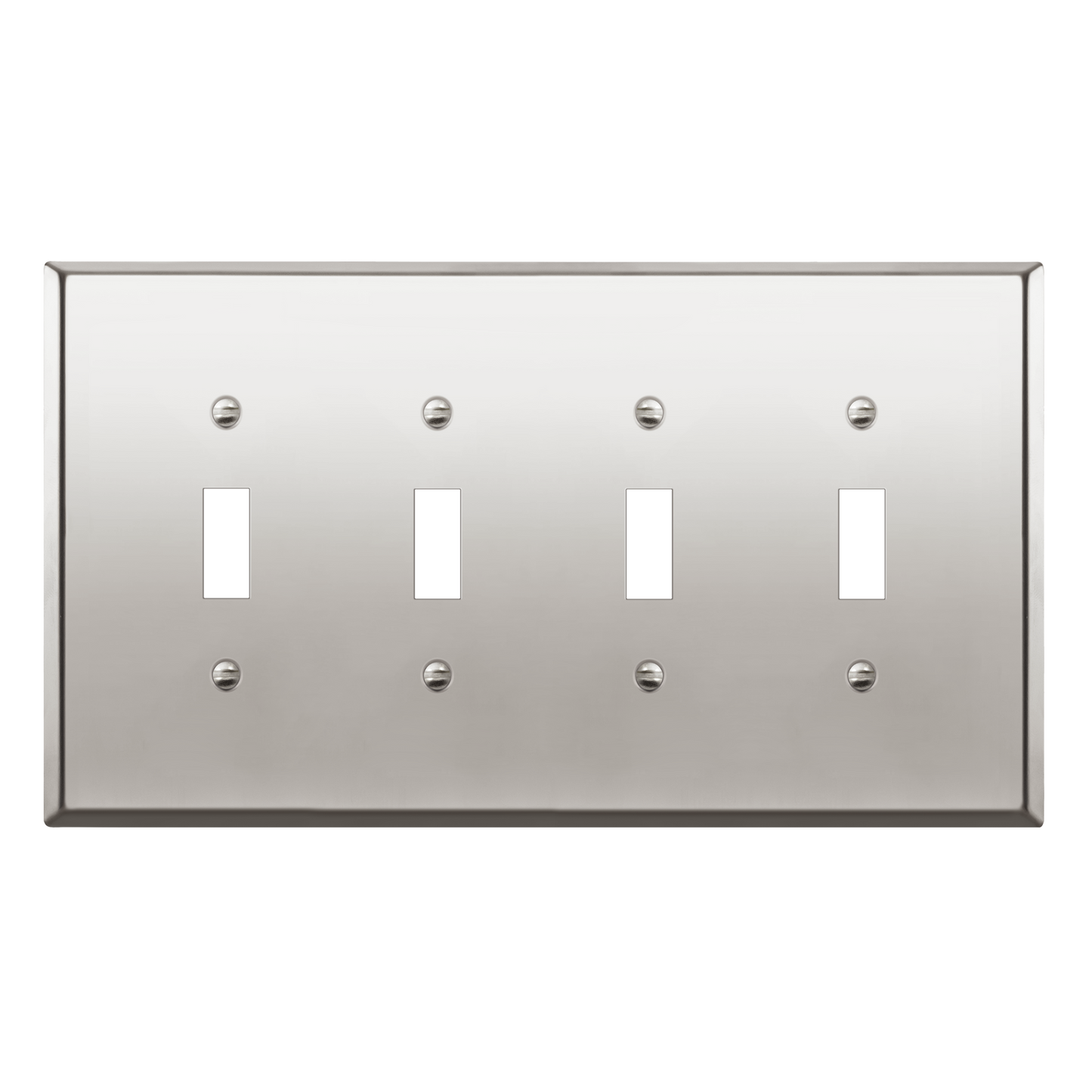 Toggle Light Switch Metal Wall Plate, Stainless Steel Switch Cover, Corrosion Resistant, 4-Gang, Mid-Size