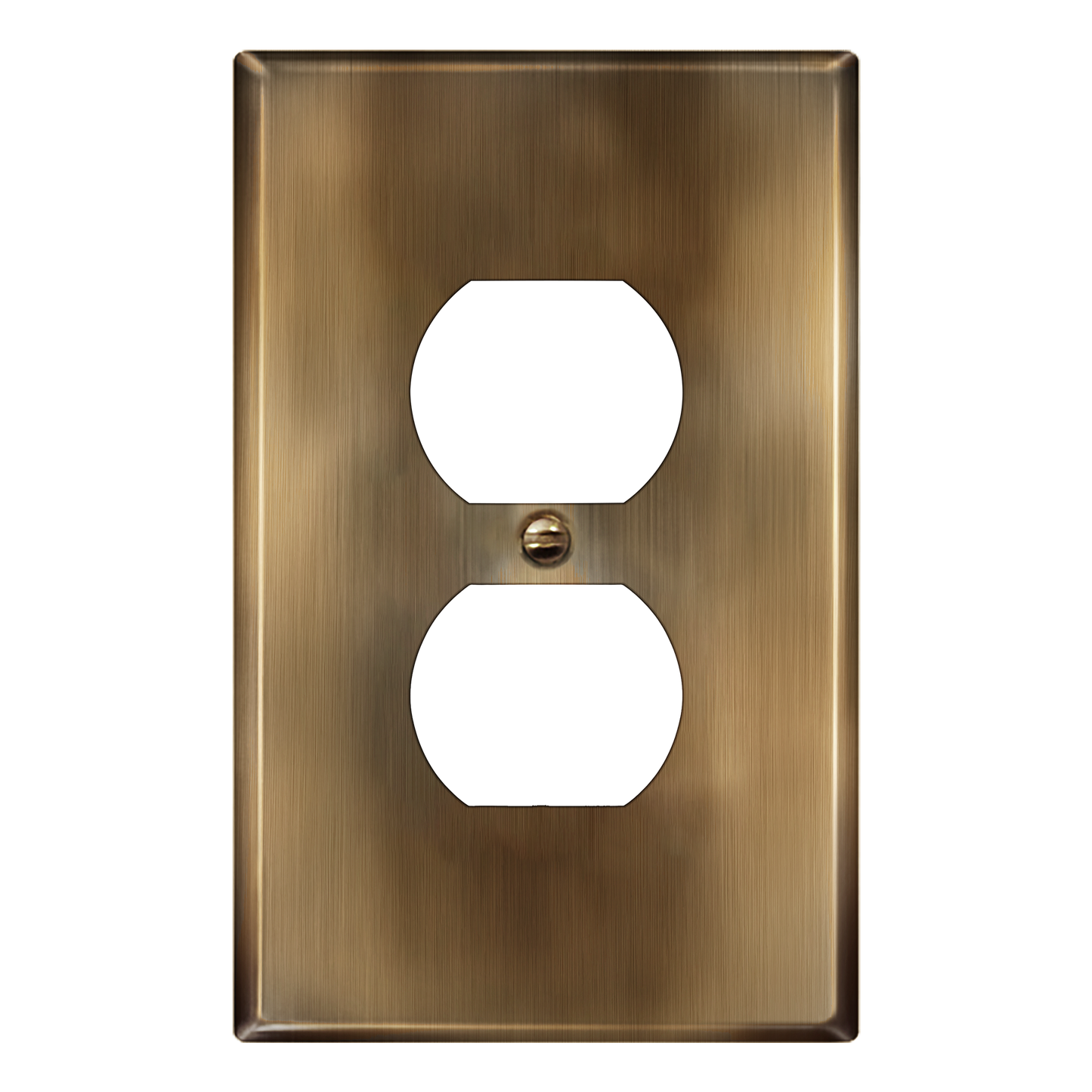 Duplex Receptacle Metal Wall Plate, Stainless Steel Outlet Cover, Corrosion Resistant, 1-Gang, Mid-Size
