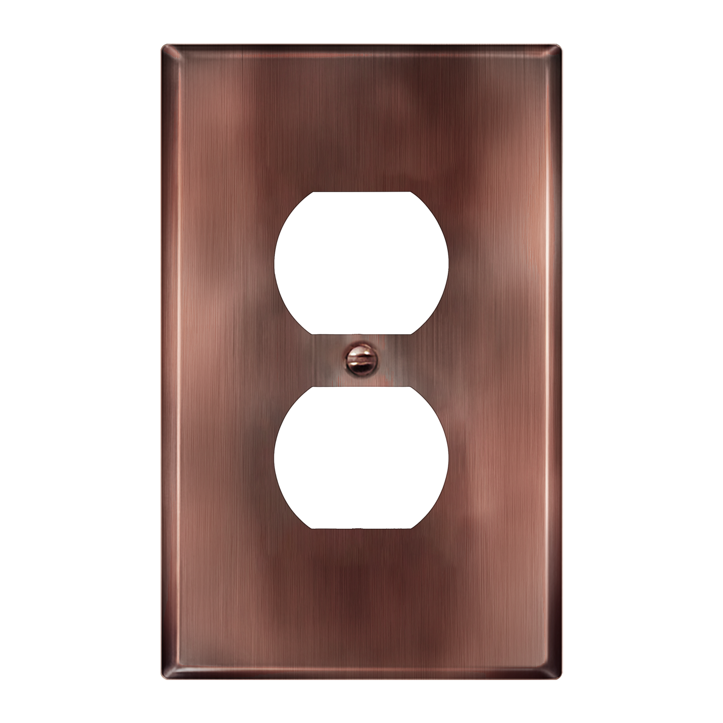 Duplex Receptacle Metal Wall Plate, Stainless Steel Outlet Cover, Corrosion Resistant, 1-Gang, Mid-Size