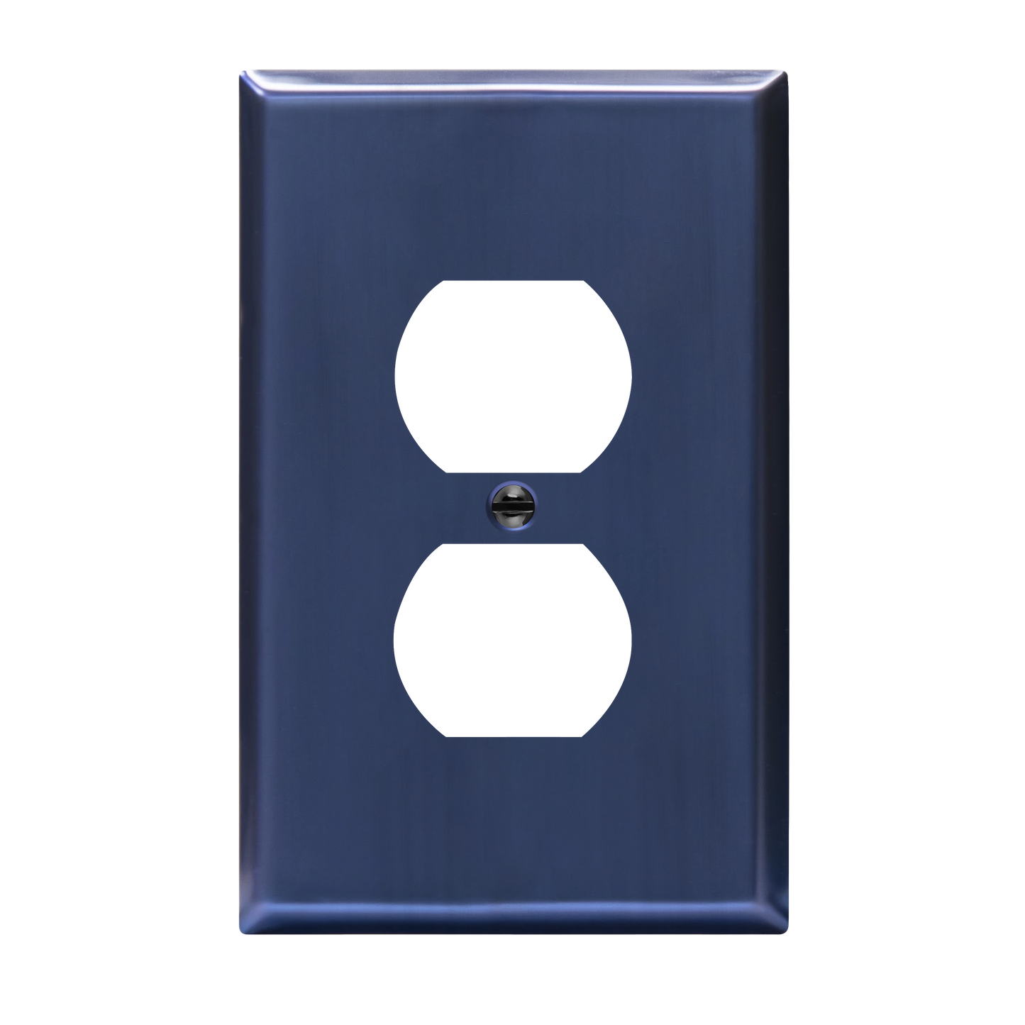Duplex Receptacle Metal Wall Plate, Stainless Steel Outlet Cover, Corrosion Resistant, 1-Gang, Mid-Size