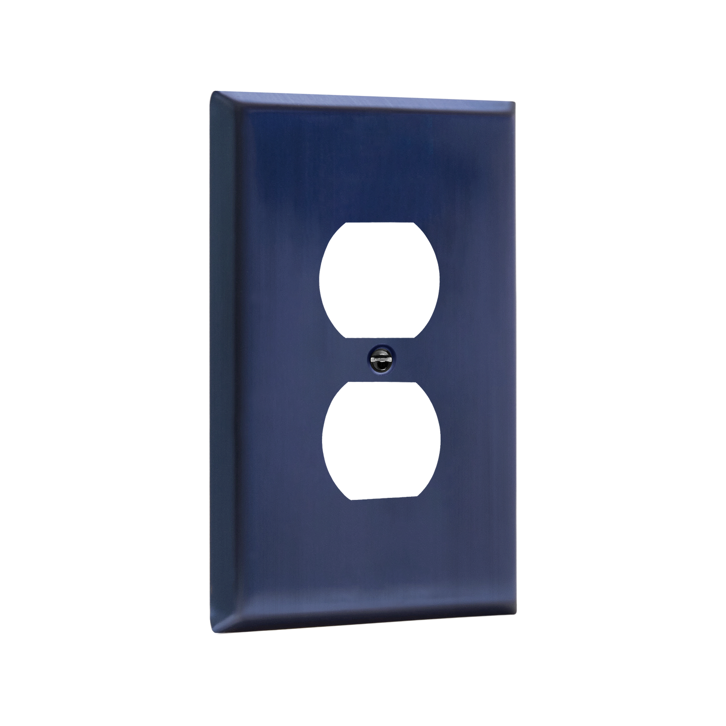 Duplex Receptacle Metal Wall Plate, Stainless Steel Outlet Cover, Corrosion Resistant, 1-Gang, Mid-Size