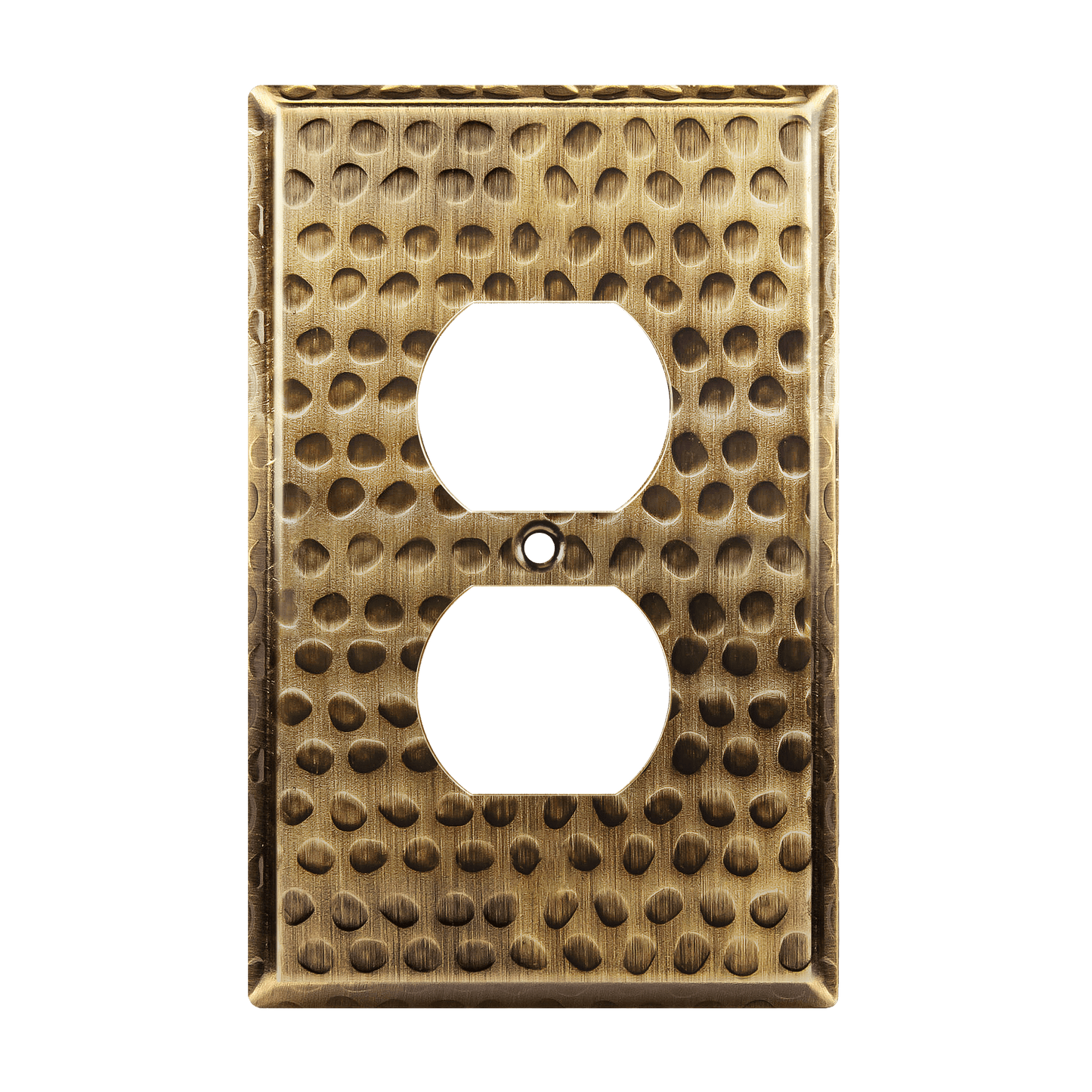 Duplex Receptacle Metal Wall Plate, Stainless Steel Outlet Cover, Corrosion Resistant, 1-Gang, Mid-Size