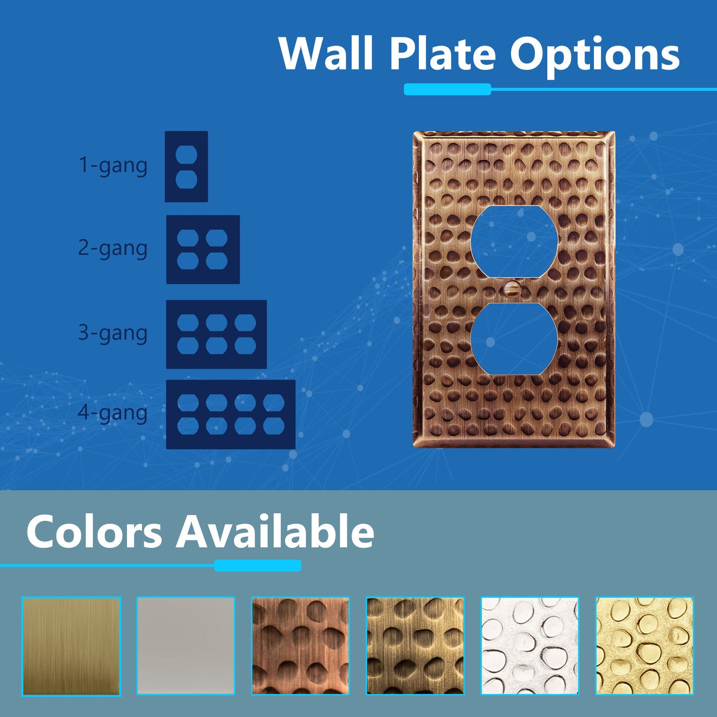 Duplex Receptacle Metal Wall Plate, Stainless Steel Outlet Cover, Corrosion Resistant, 1-Gang, Mid-Size