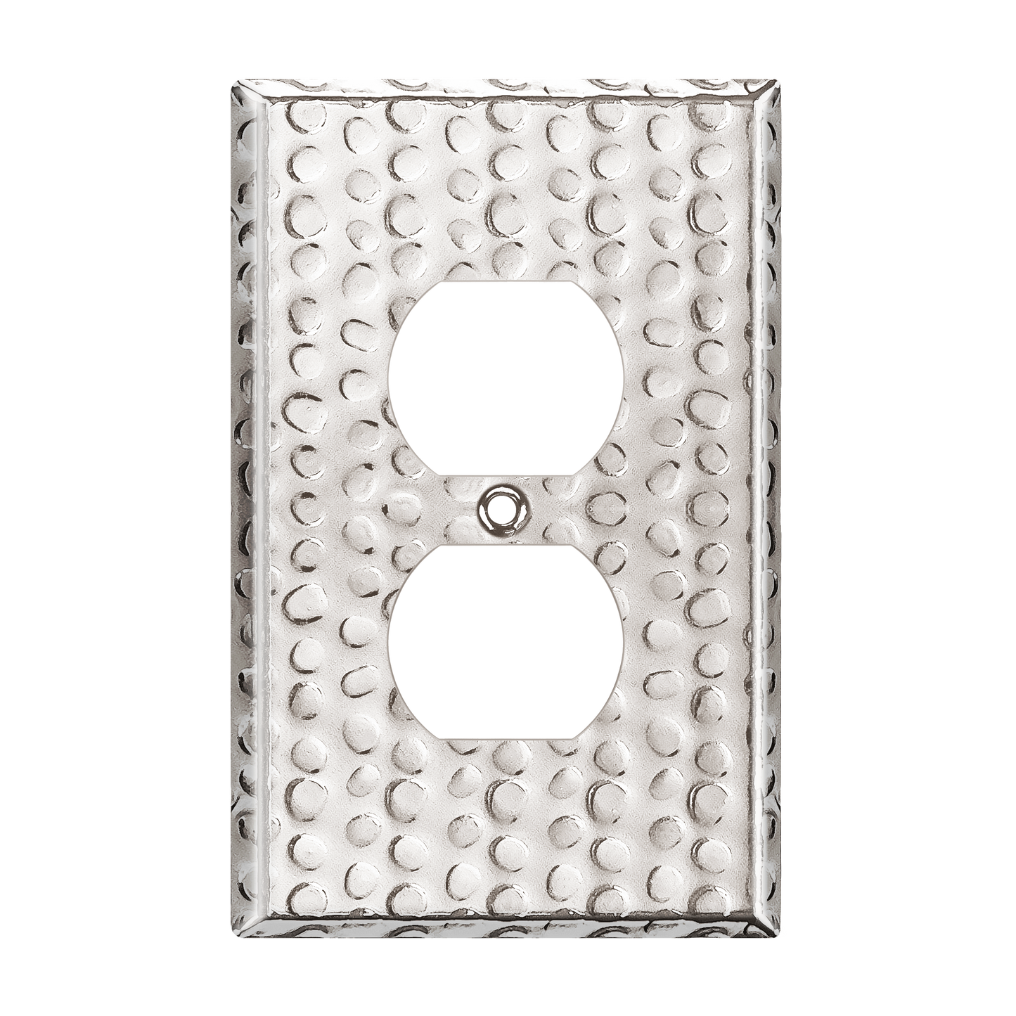 Duplex Receptacle Metal Wall Plate, Stainless Steel Outlet Cover, Corrosion Resistant, 1-Gang, Mid-Size