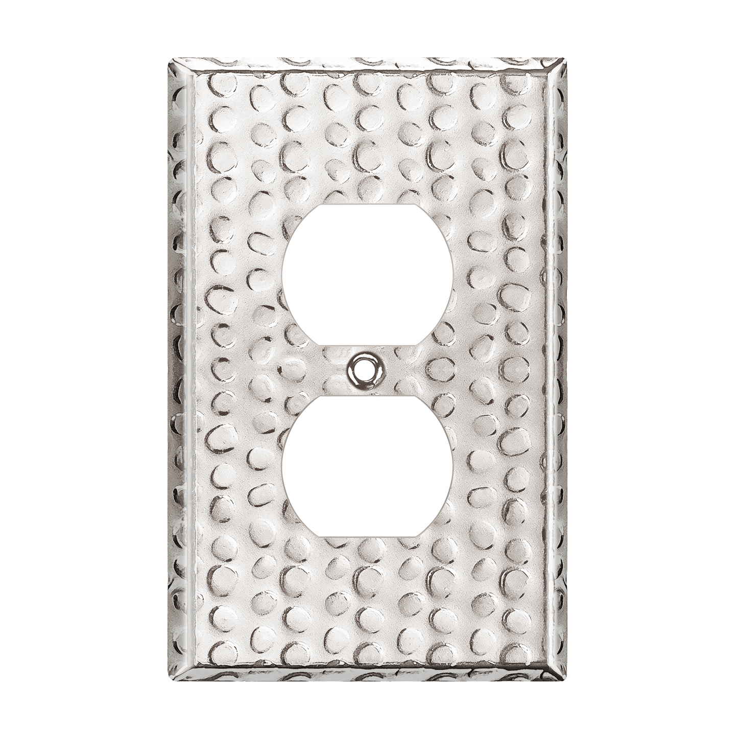 Duplex Receptacle Metal Wall Plate, Stainless Steel Outlet Cover, Corrosion Resistant, 1-Gang, Mid-Size