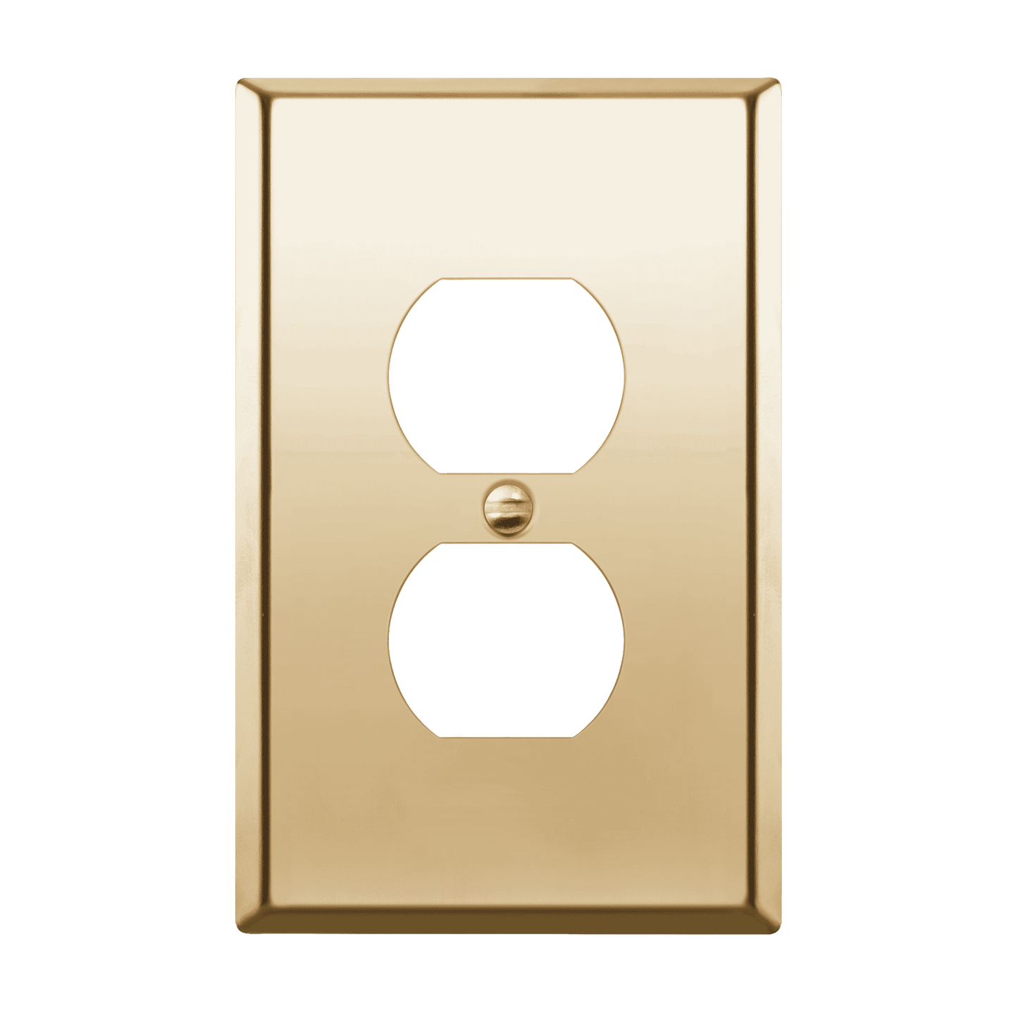 Duplex Receptacle Metal Wall Plate, Stainless Steel Outlet Cover, Corrosion Resistant, 1-Gang, Mid-Size