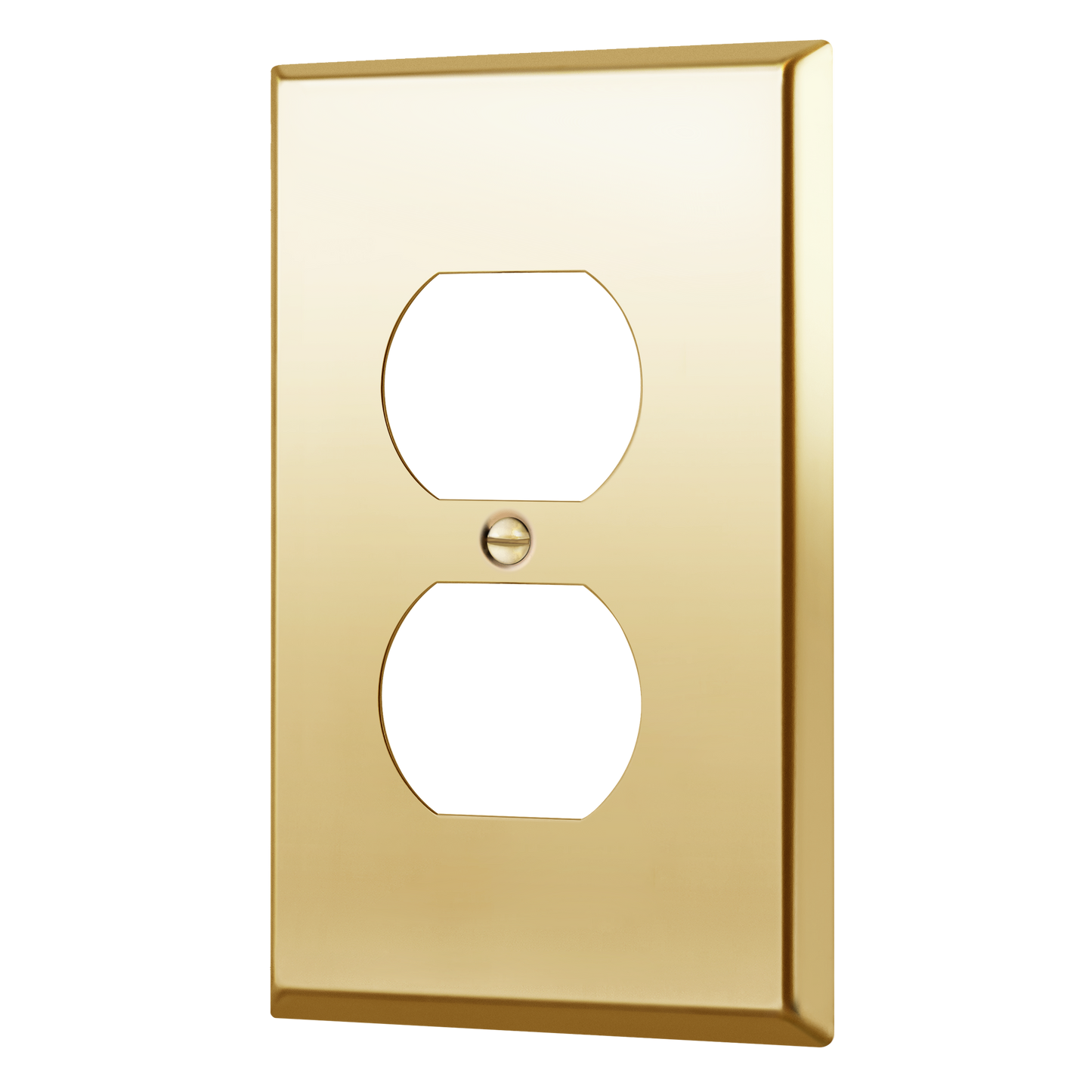 Duplex Receptacle Metal Wall Plate, Stainless Steel Outlet Cover, Corrosion Resistant, 1-Gang, Mid-Size