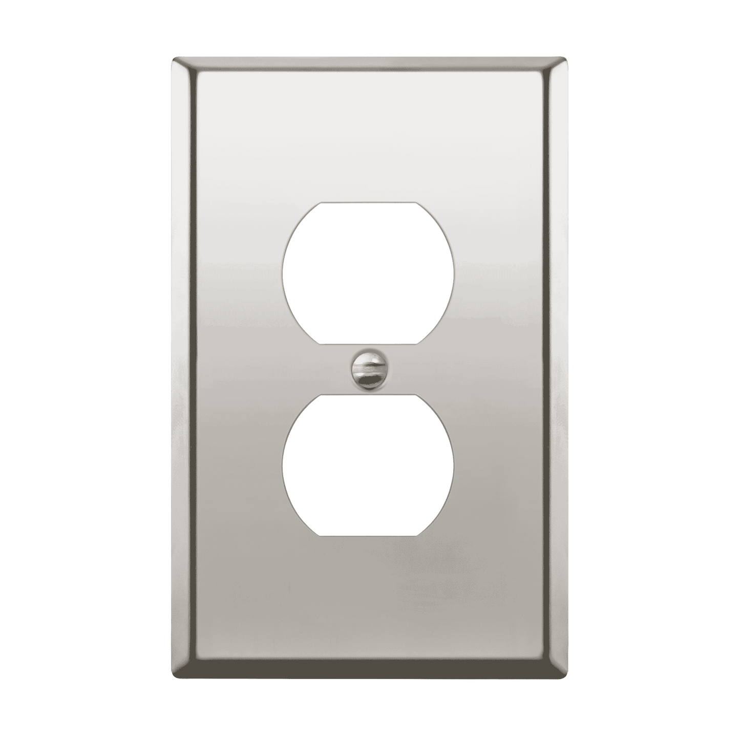 Duplex Receptacle Metal Wall Plate, Stainless Steel Outlet Cover, Corrosion Resistant, 1-Gang, Mid-Size