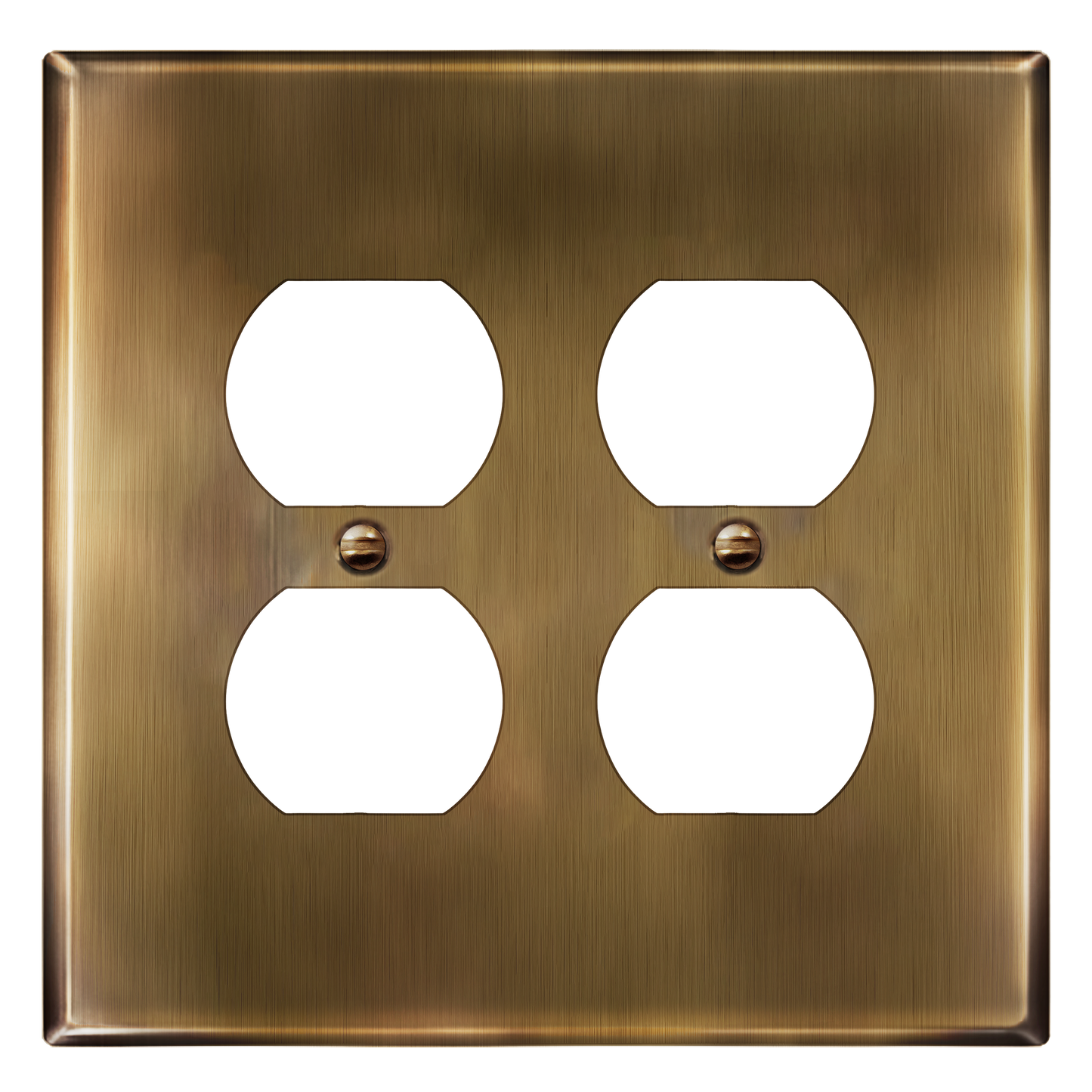 Duplex Receptacle Metal Wall Plate, Stainless Steel Outlet Cover, Corrosion Resistant, 2-Gang, Mid-Size