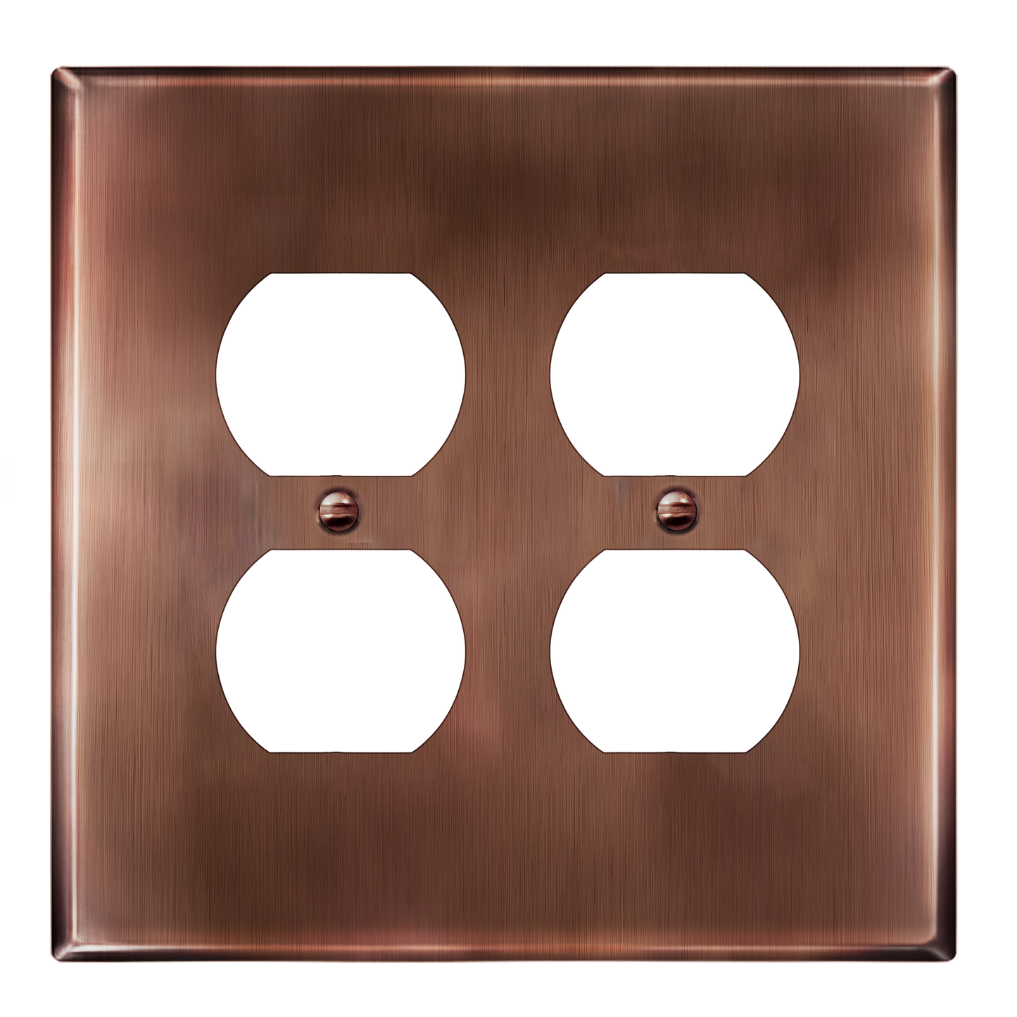 Duplex Receptacle Metal Wall Plate, Stainless Steel Outlet Cover, Corrosion Resistant, 2-Gang, Mid-Size