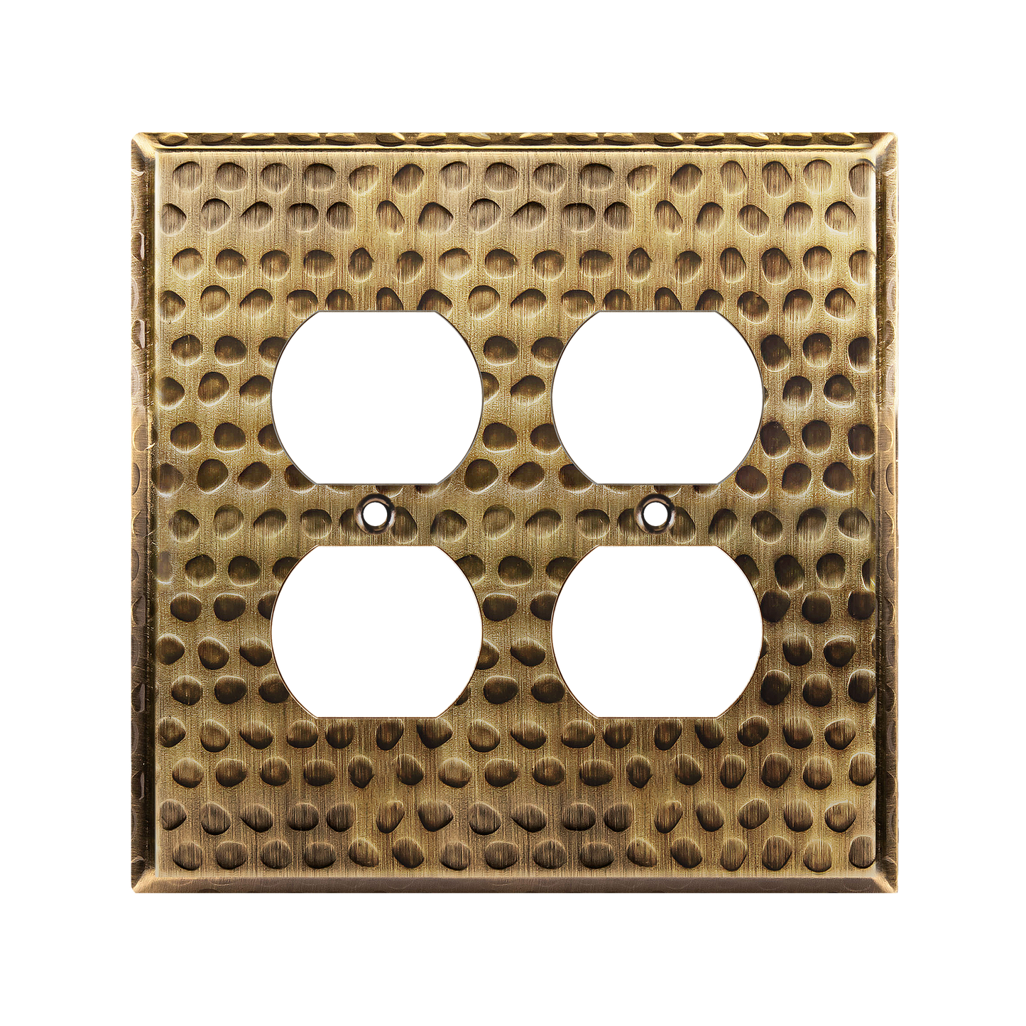 Duplex Receptacle Metal Wall Plate, Stainless Steel Outlet Cover, Corrosion Resistant, 2-Gang, Mid-Size