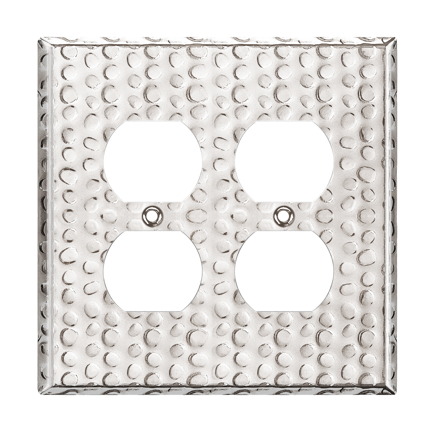 Duplex Receptacle Metal Wall Plate, Stainless Steel Outlet Cover, Corrosion Resistant, 2-Gang, Mid-Size