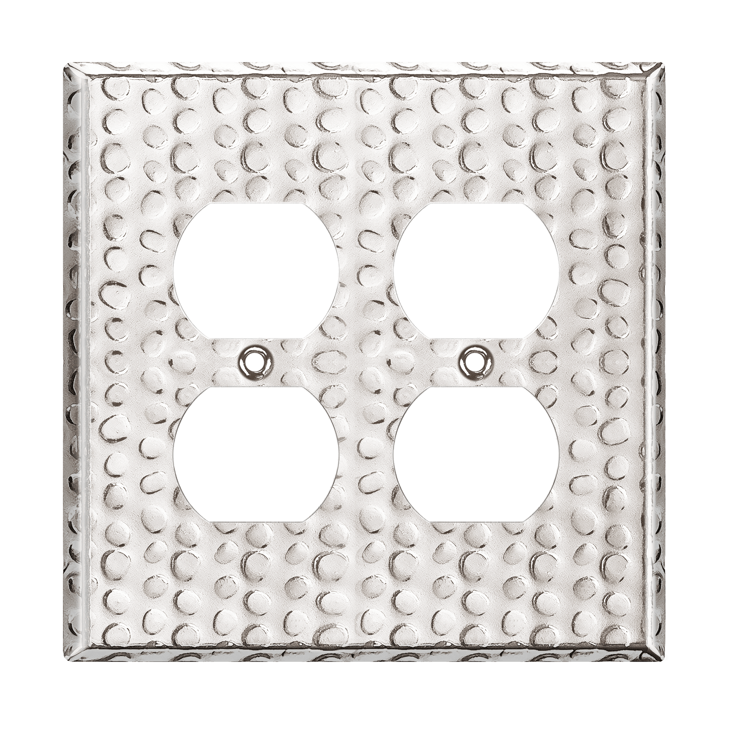 Duplex Receptacle Metal Wall Plate, Stainless Steel Outlet Cover, Corrosion Resistant, 2-Gang, Mid-Size