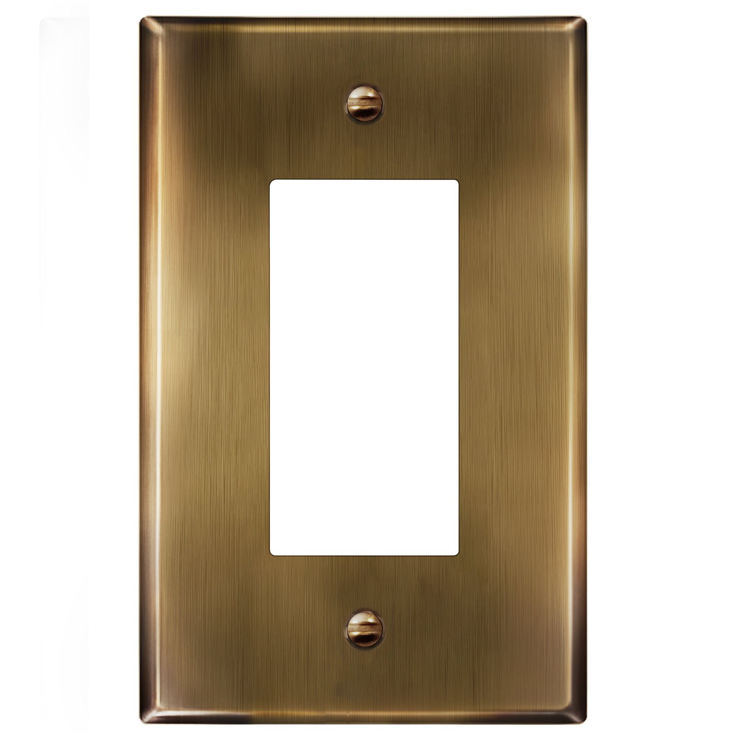 Decorator Switch or Receptacle Metal Wall Plate, Stainless Steel Outlet Cover, Corrosion Resistant, 1-Gang, Mid-Size