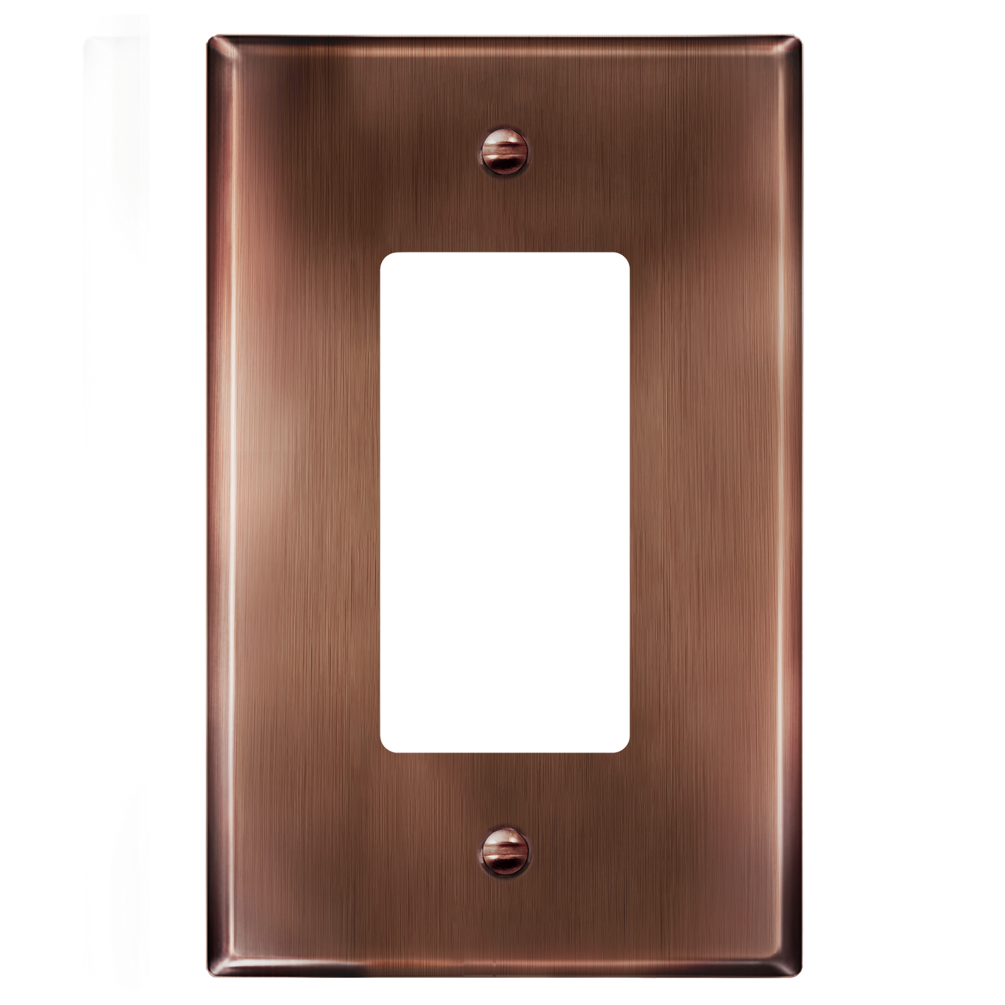 Decorator Switch or Receptacle Metal Wall Plate, Stainless Steel Outlet Cover, Corrosion Resistant, 1-Gang, Mid-Size