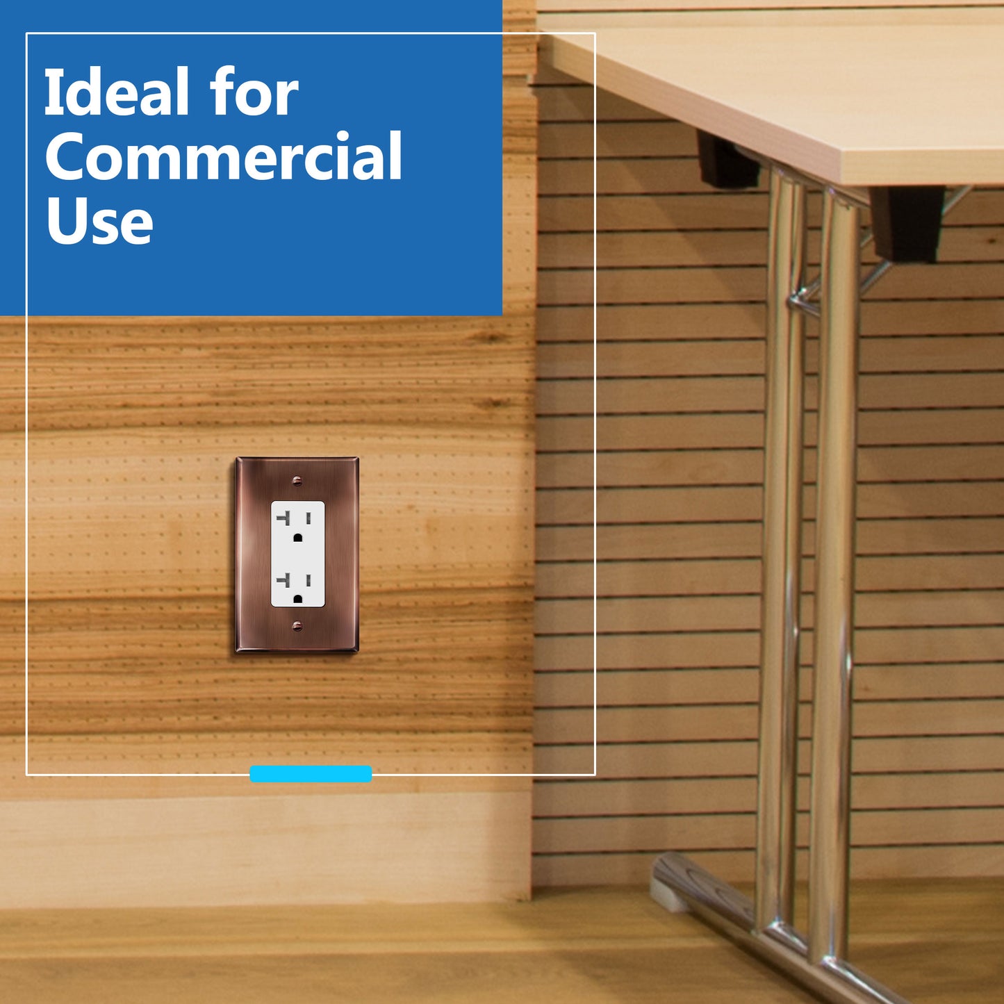 Decorator Switch or Receptacle Metal Wall Plate, Stainless Steel Outlet Cover, Corrosion Resistant, 1-Gang, Mid-Size