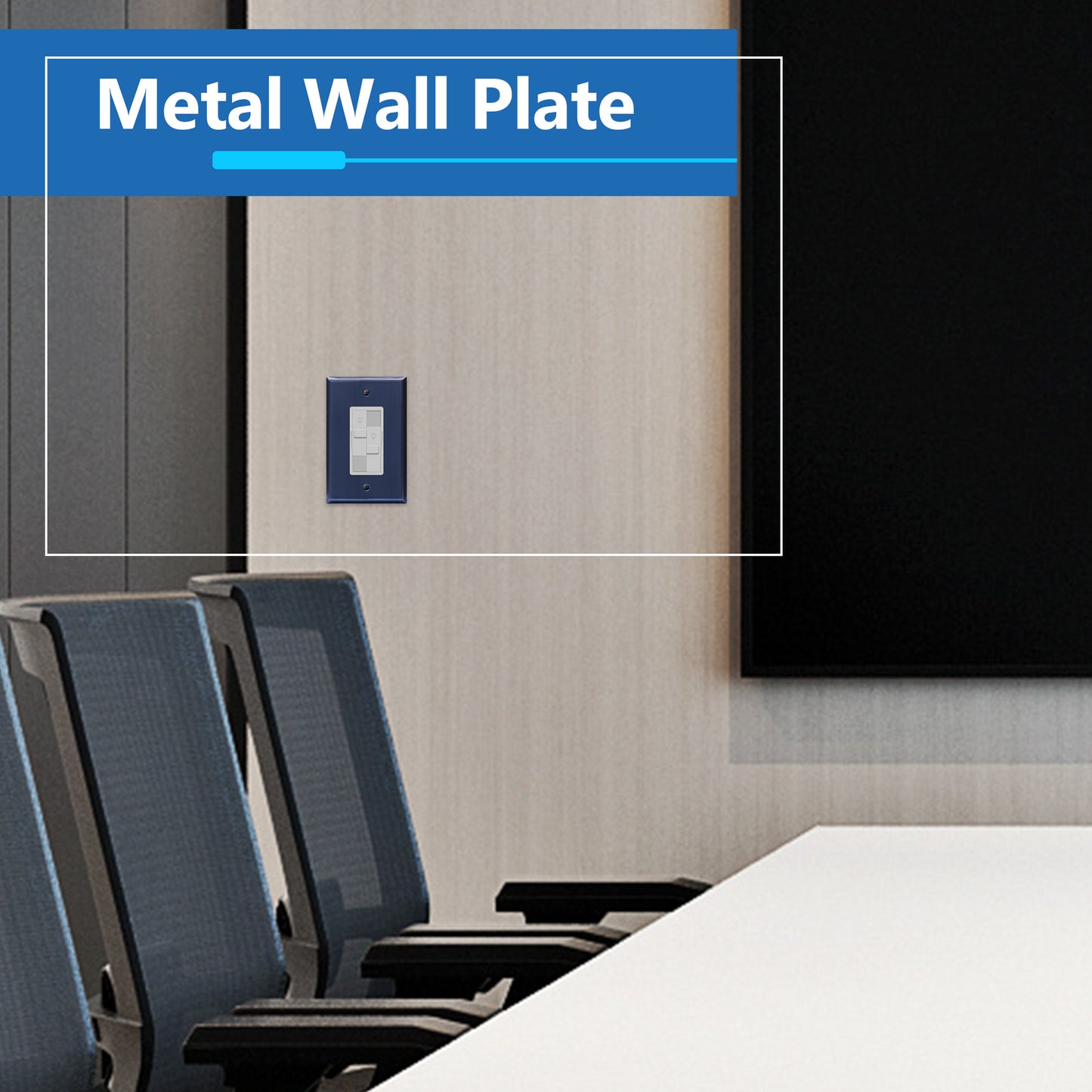 Decorator Switch or Receptacle Metal Wall Plate, Stainless Steel Outlet Cover, Corrosion Resistant, 1-Gang, Mid-Size
