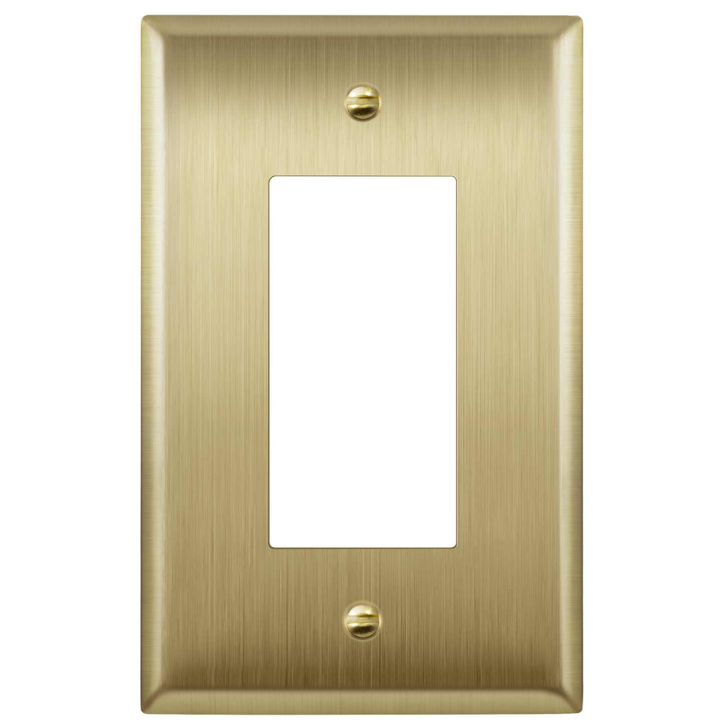 Decorator Switch or Receptacle Metal Wall Plate, Stainless Steel Outlet Cover, Corrosion Resistant, 1-Gang, Mid-Size