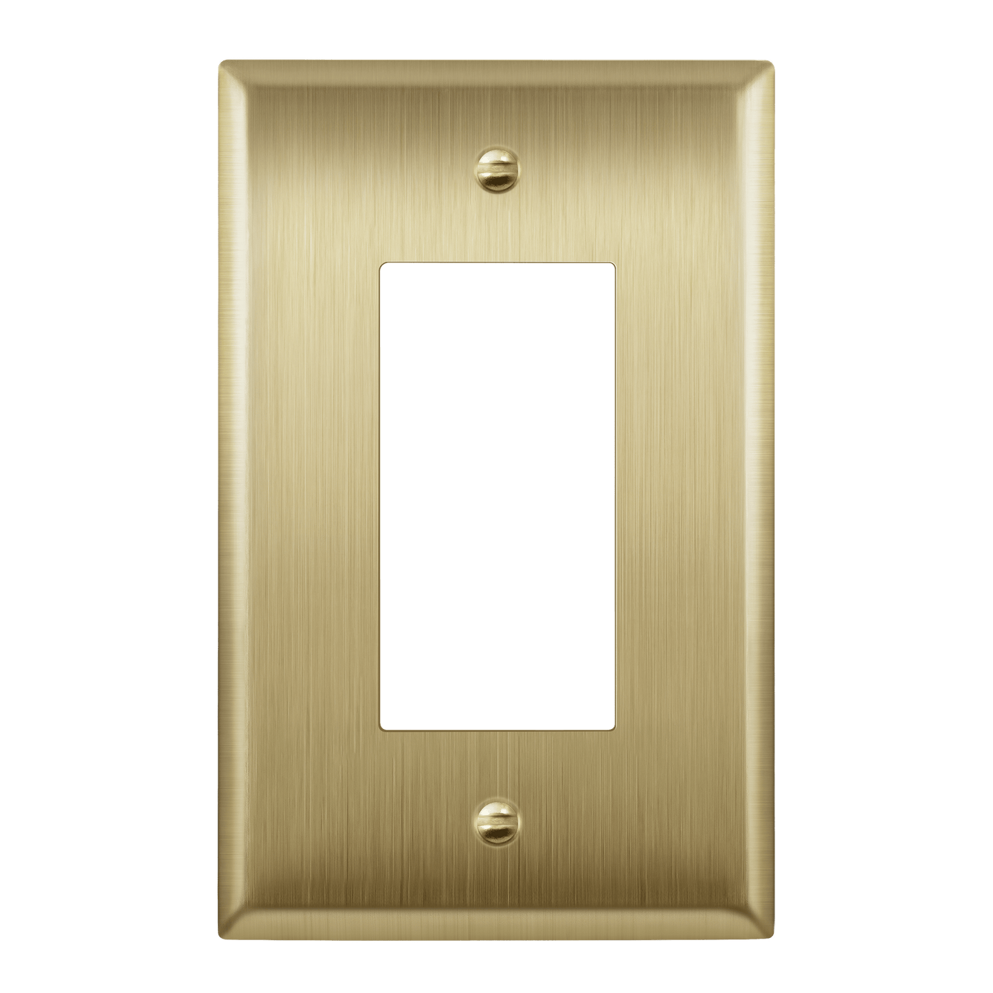 Decorator Switch or Receptacle Metal Wall Plate, Stainless Steel Outlet Cover, Corrosion Resistant, 1-Gang, Mid-Size