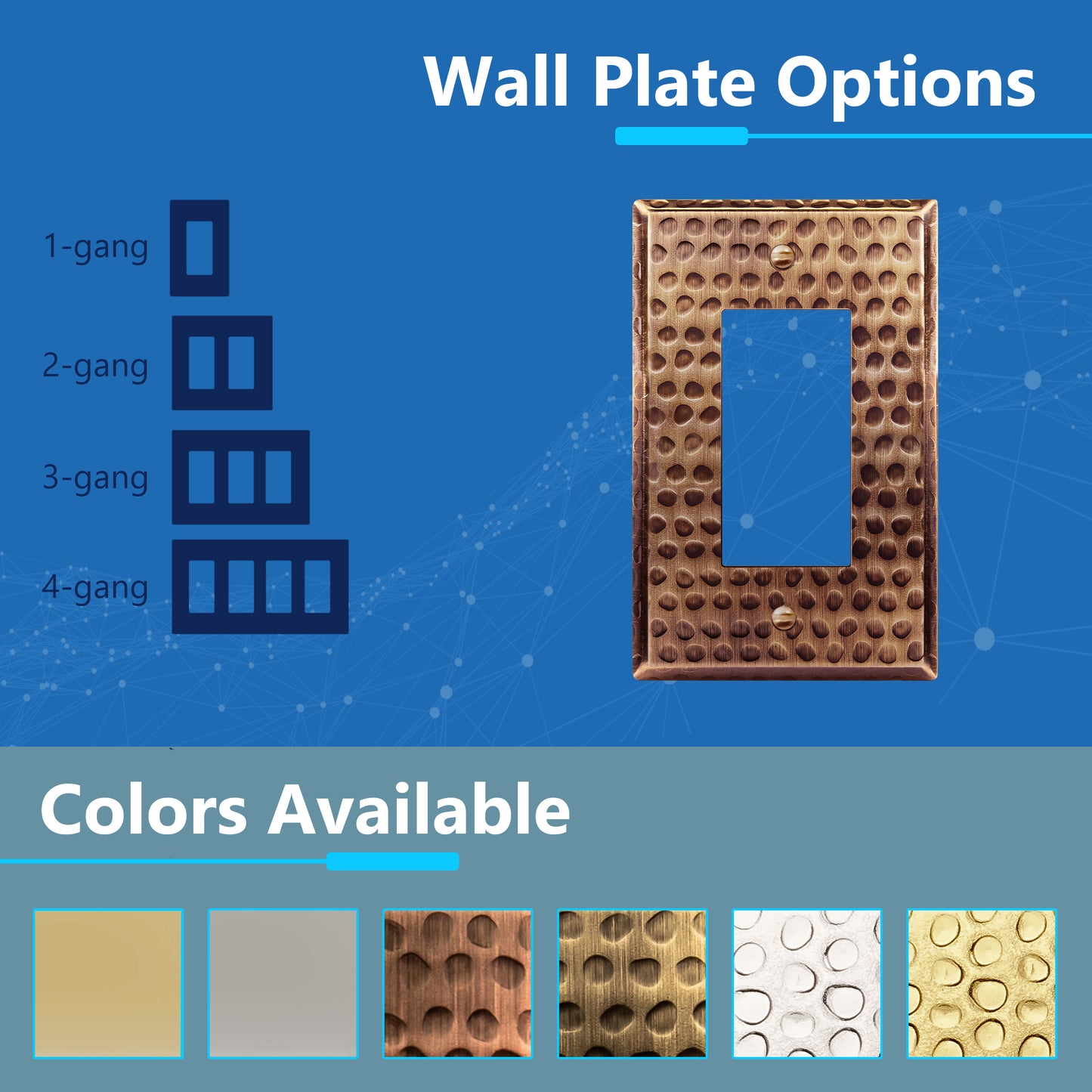 Decorator Switch or Receptacle Metal Wall Plate, Stainless Steel Outlet Cover, Corrosion Resistant, 1-Gang, Mid-Size