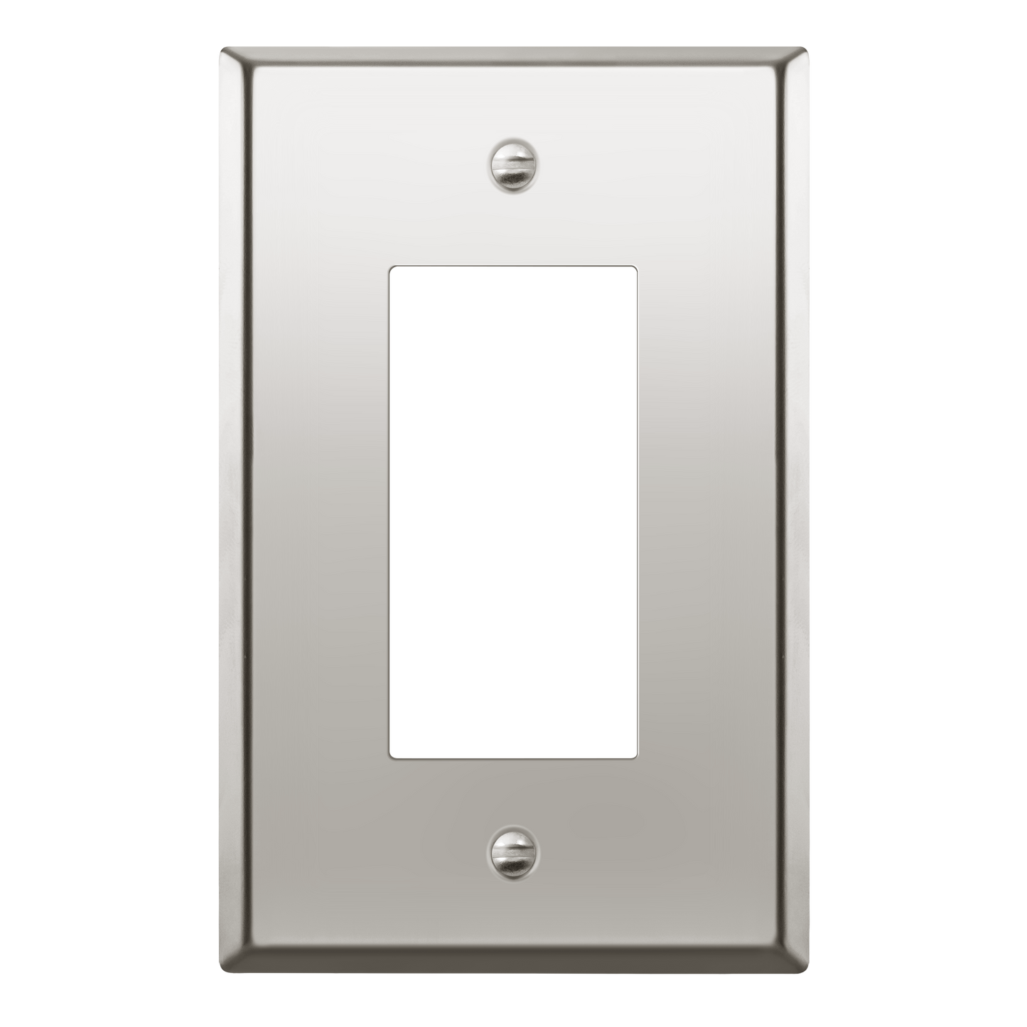 Decorator Switch or Receptacle Metal Wall Plate, Stainless Steel Outlet Cover, Corrosion Resistant, 1-Gang, Mid-Size