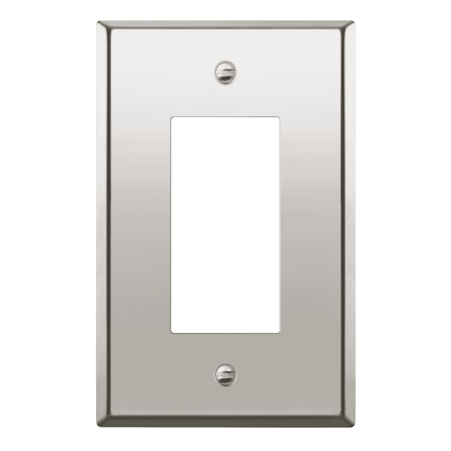 Decorator Switch or Receptacle Metal Wall Plate, Stainless Steel Outlet Cover, Corrosion Resistant, 1-Gang, Mid-Size