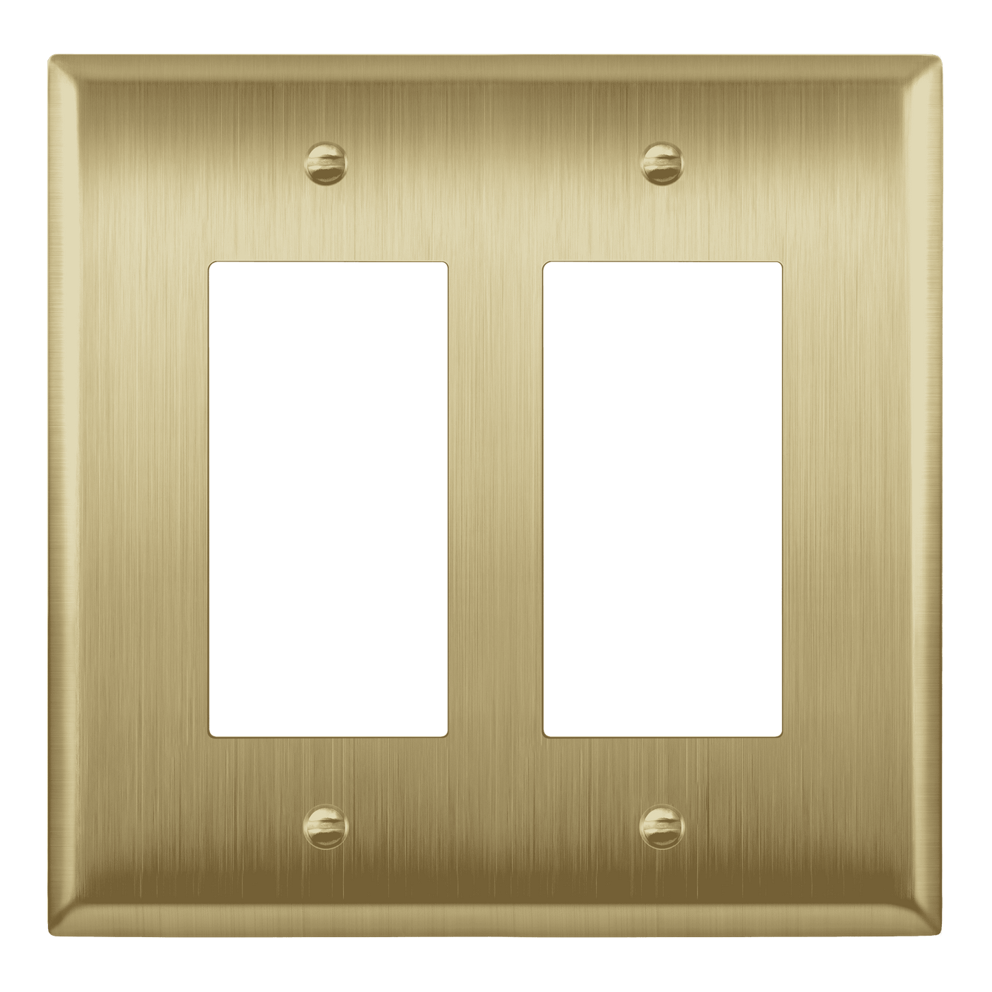 Decorator Switch or Receptacle Metal Wall Plate, Stainless Steel Outlet Cover, Corrosion Resistant, 2-Gang, Mid-Size
