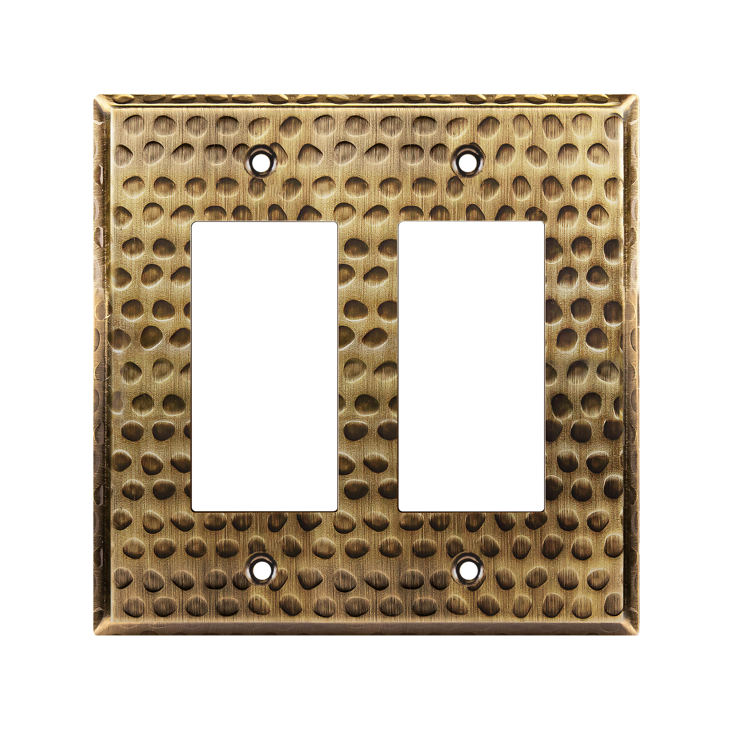 Decorator Switch or Receptacle Metal Wall Plate, Stainless Steel Outlet Cover, Corrosion Resistant, 2-Gang, Mid-Size