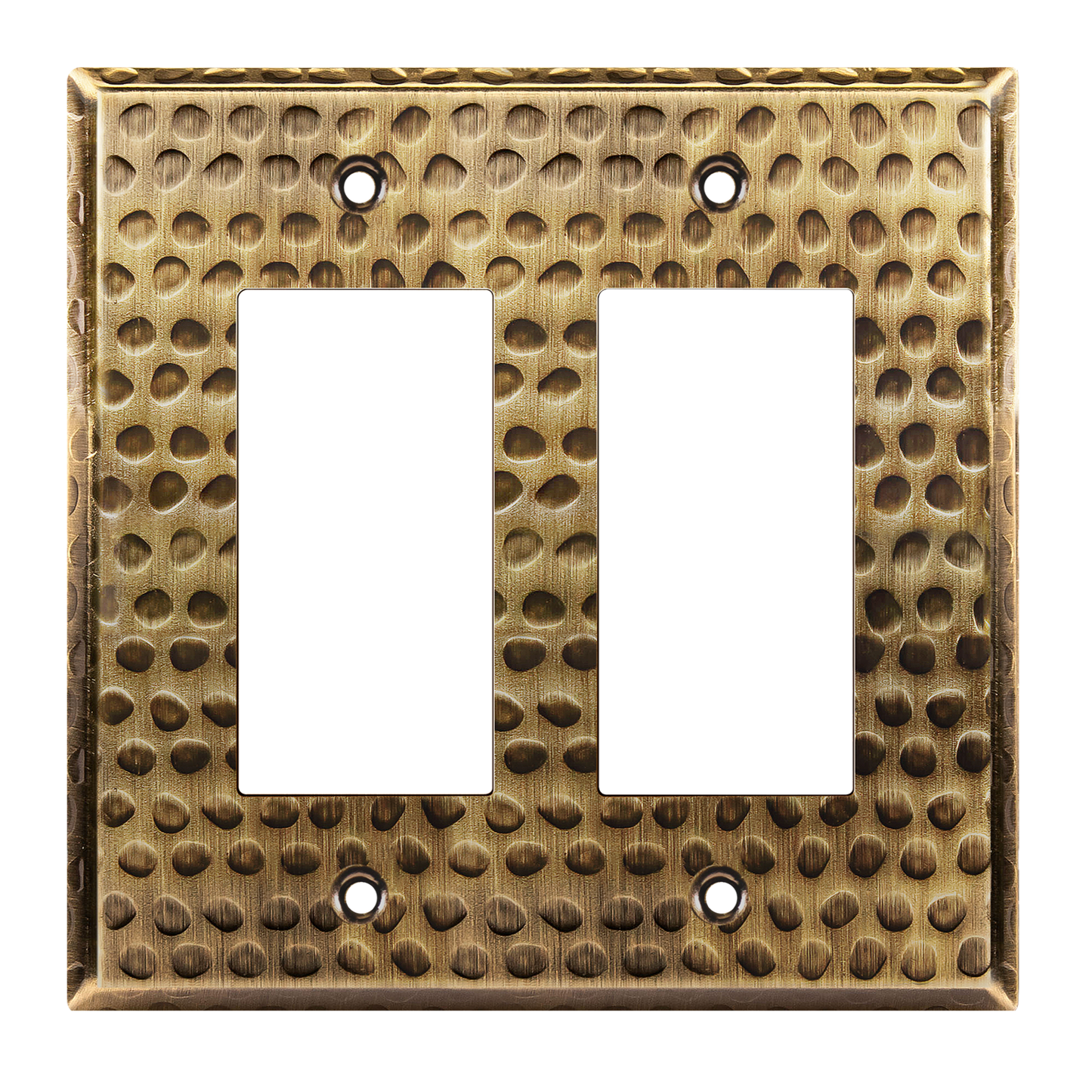Decorator Switch or Receptacle Metal Wall Plate, Stainless Steel Outlet Cover, Corrosion Resistant, 2-Gang, Mid-Size
