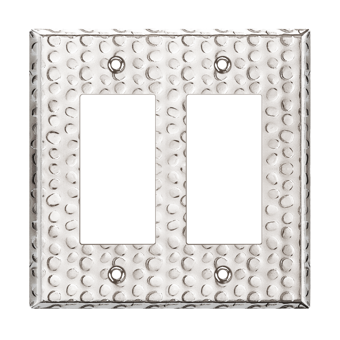 Decorator Switch or Receptacle Metal Wall Plate, Stainless Steel Outlet Cover, Corrosion Resistant, 2-Gang, Mid-Size