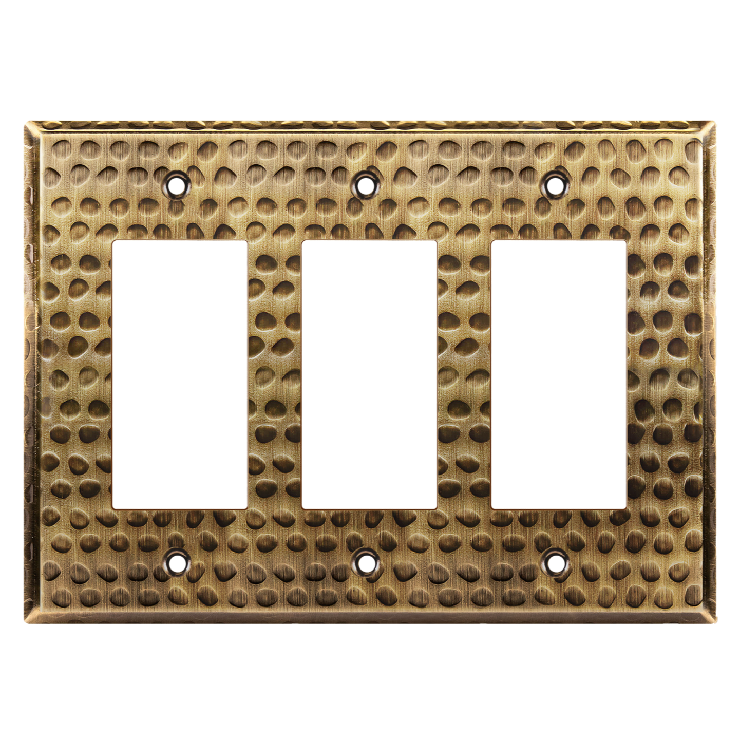 Decorator Switch or Receptacle Metal Wall Plate, Stainless Steel Outlet Cover, Corrosion Resistant, 3-Gang, Mid-Size